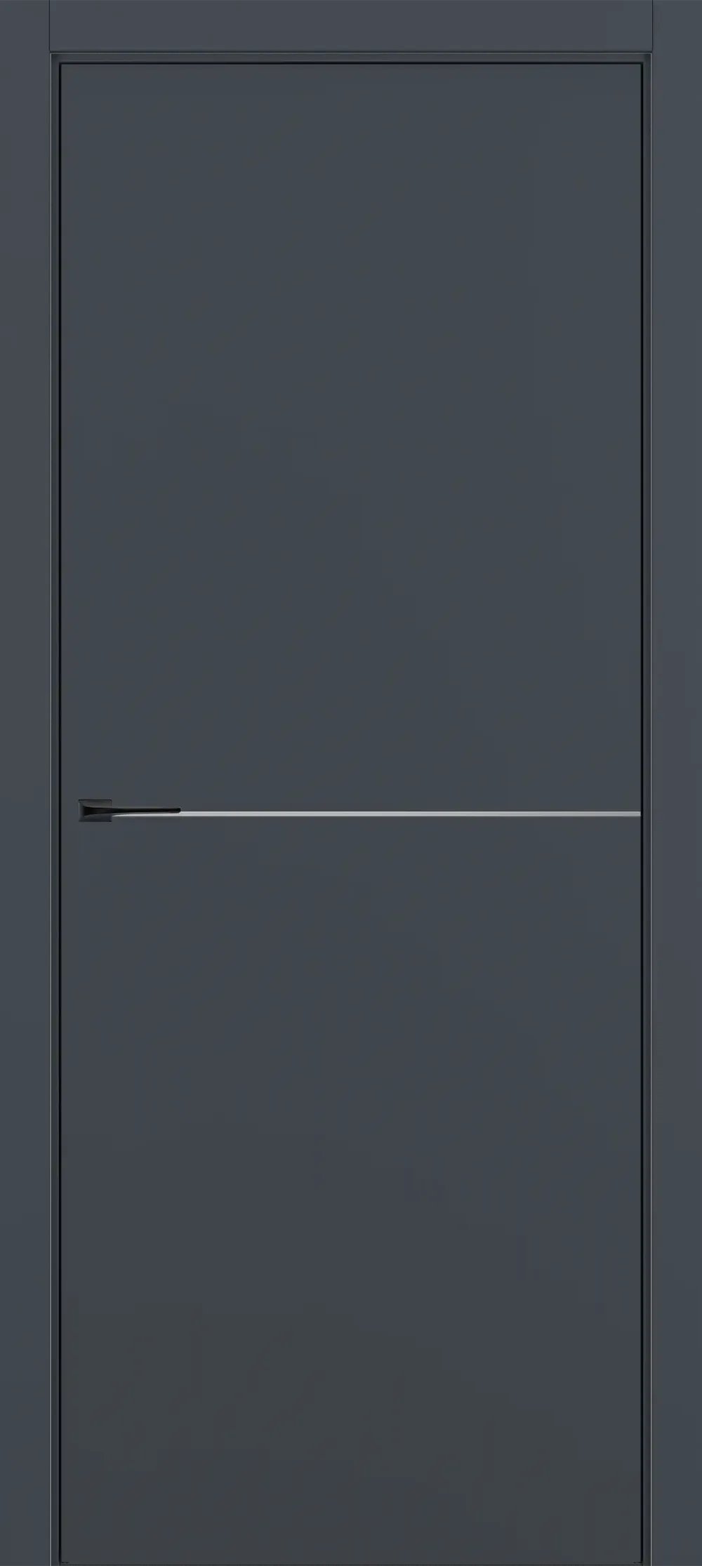 Квалитет К10 800*2000 Графит премьер мат ALU Черная с 4-х молдинг серебро (Mh)