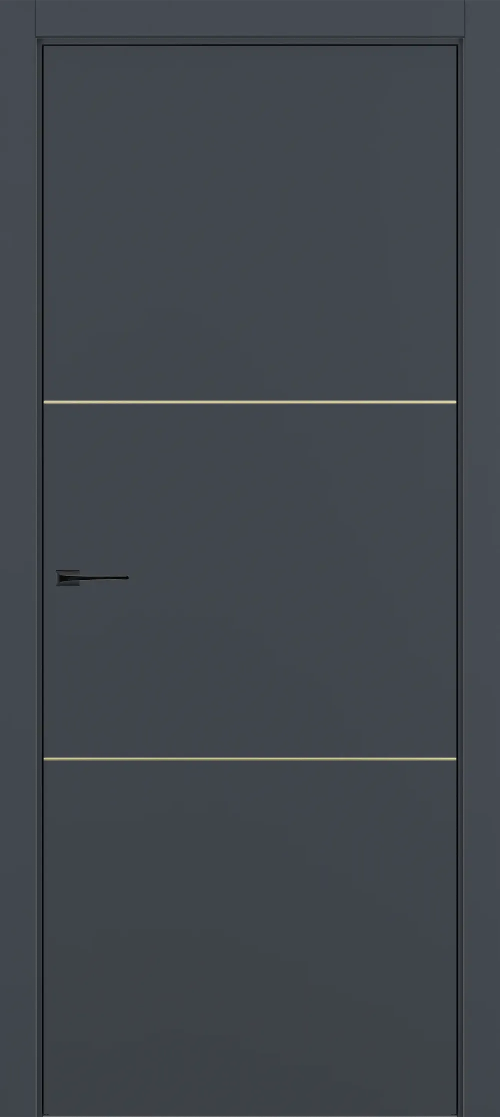 Квалитет К11 800*2000 Графит премьер мат ALU Серая с 4-х молдинг золото (Mg)