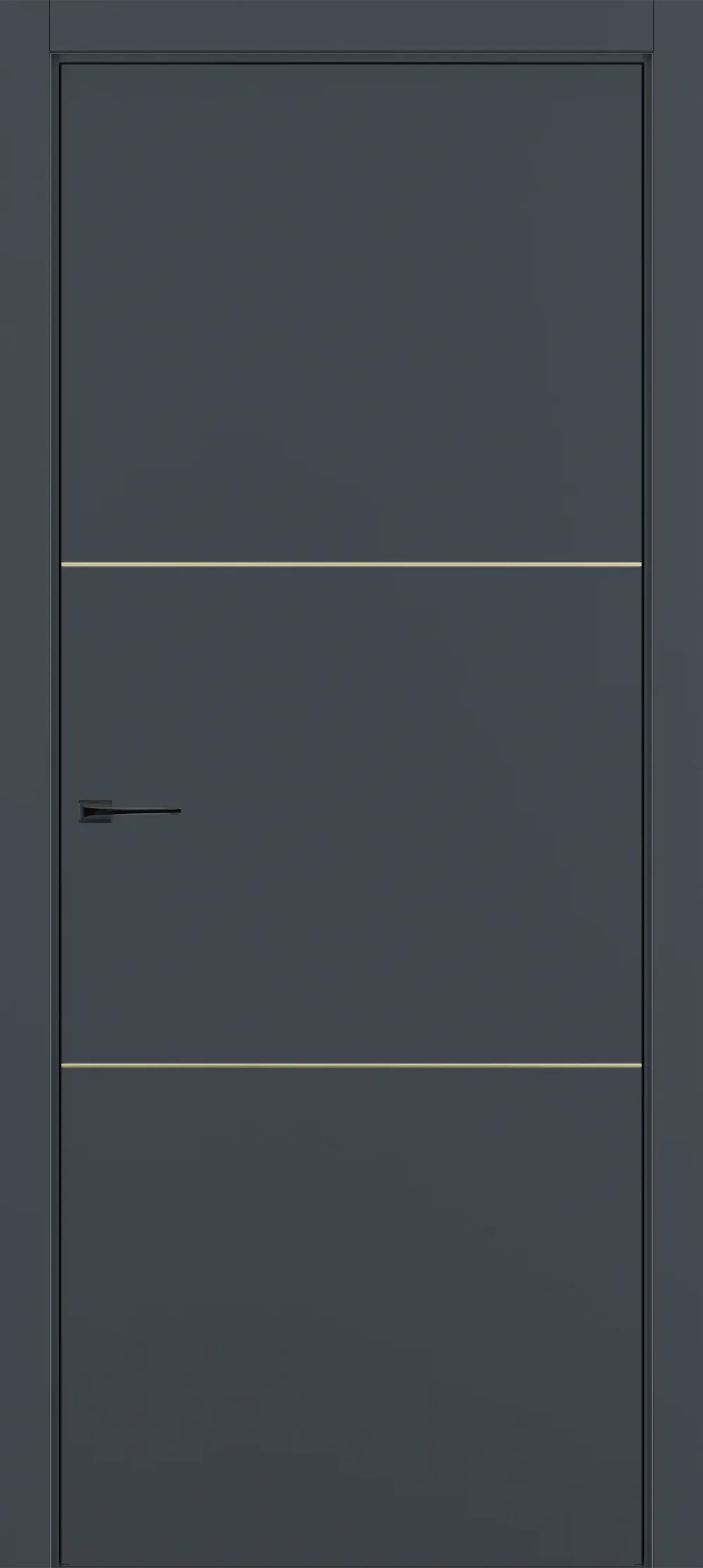 Квалитет К11 800*2000 Графит премьер мат ALU Черная с 4-х молдинг золото (Mg)