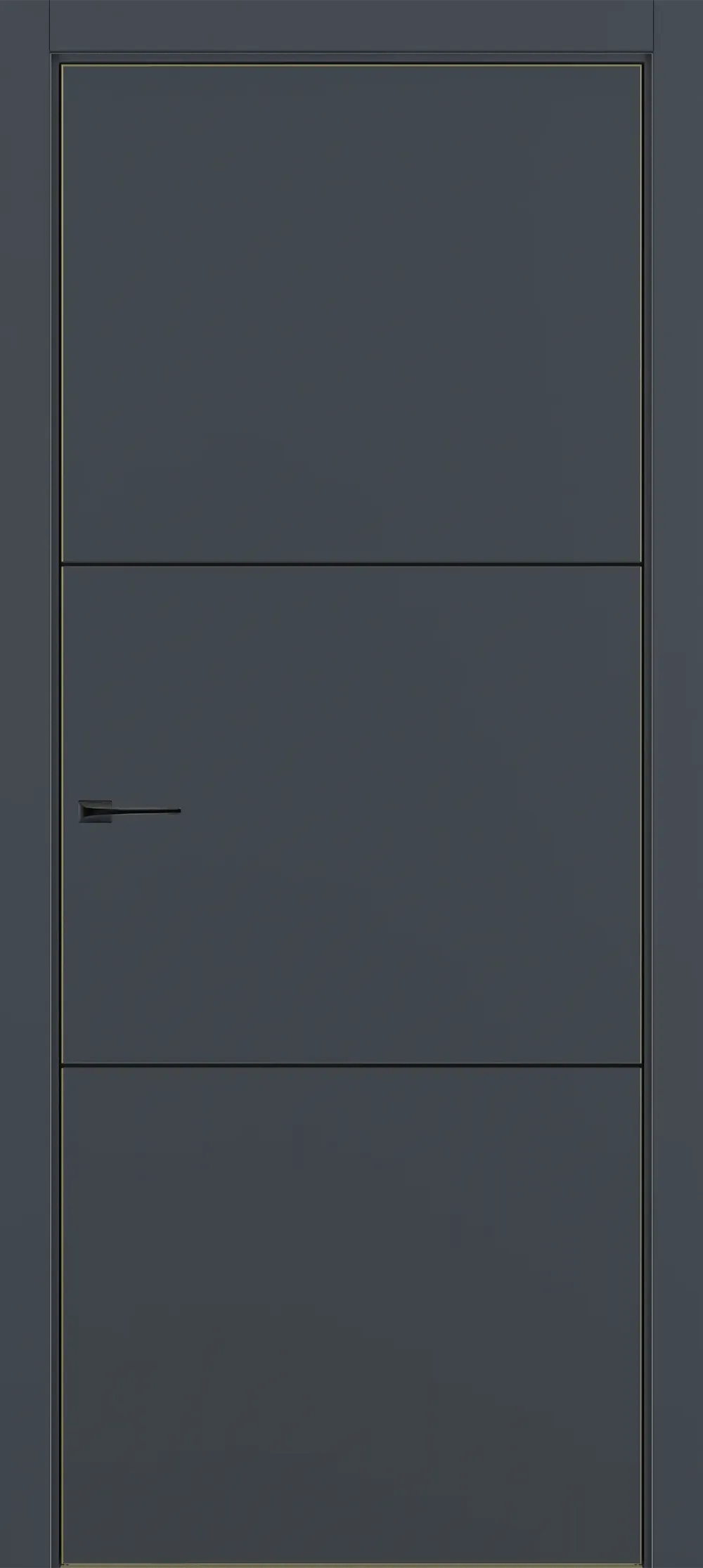 Квалитет К11 800*2000 Графит премьер мат ALU Золотая с 4-х молдинг черный (Mb)