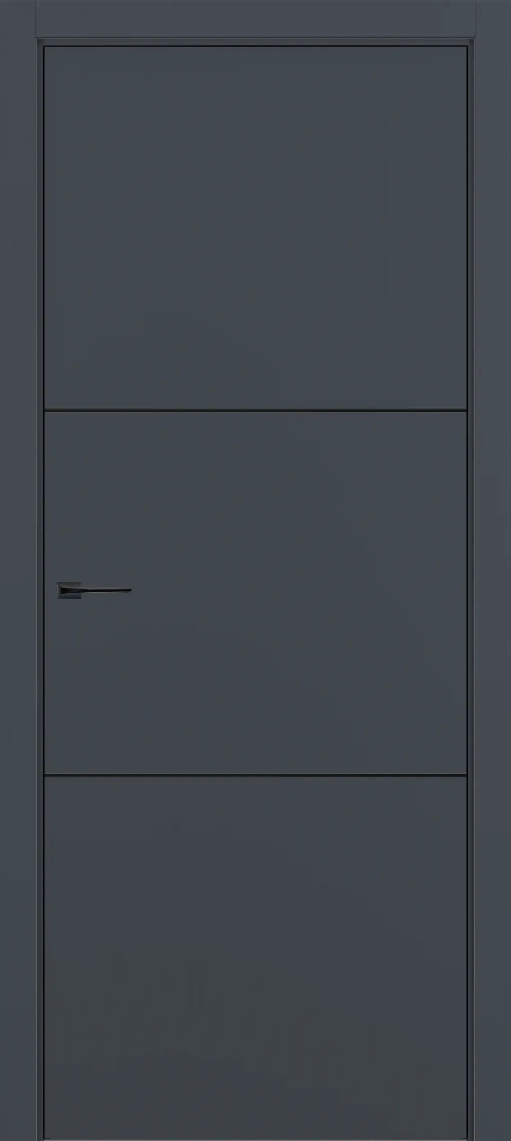 Квалитет К11 800*2000 Графит премьер мат ALU Серая с 4-х молдинг черный (Mb)