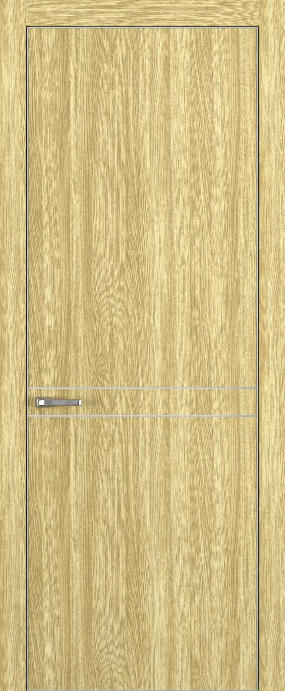 Квалитет К13 800*2000 Дуб натуральный ALU Серая с 4-х молдинг серебро (Mh)