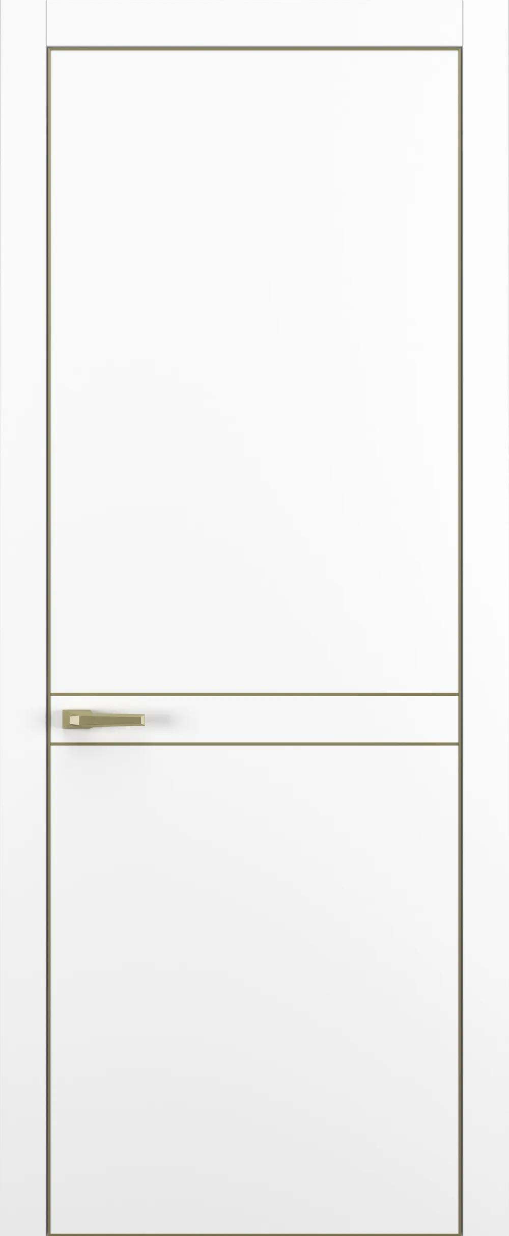 Квалитет К13 800*2000 Белый матовый ALU Золотая с 4-х молдинг золото (Mg)