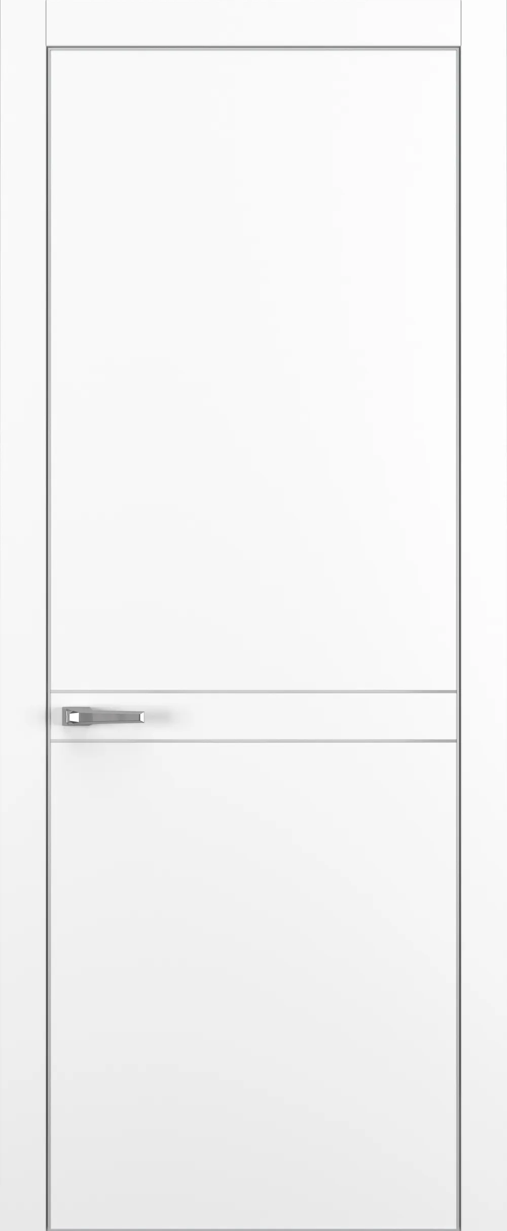 Квалитет К13 800*2000 Белый матовый ALU Серая с 4-х молдинг серебро (Mh)