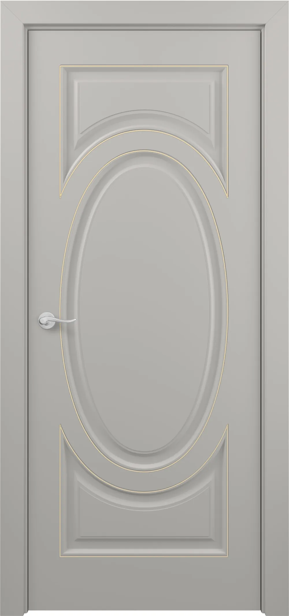 Лувр ДГ ART Classic Т2 800*2000 Светло-серая эмаль патина золото (в канавку)