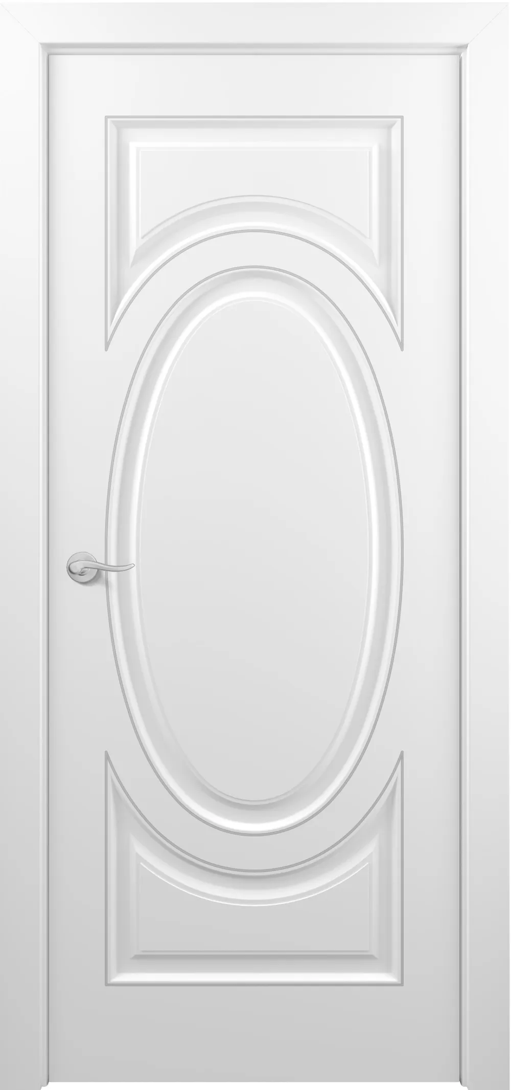 Лувр ДГ ART Classic Т2 800*2000 Белая эмаль патина серебро (в канавку)