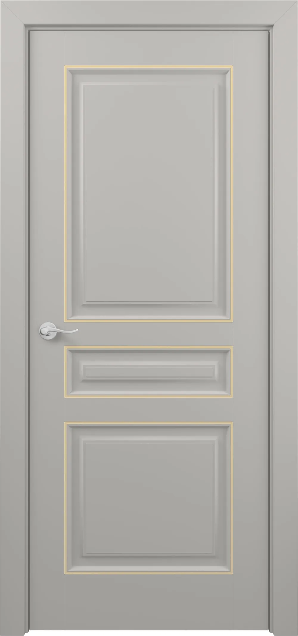 Ампир ДГ ART Classic Т2 800*2000 Светло-серая эмаль патина золото (в канавку)