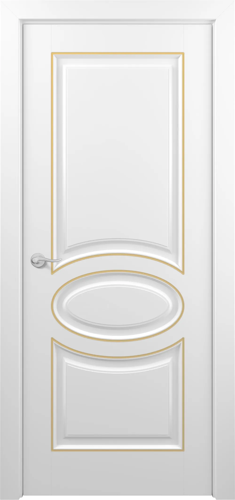 Прованс ДГ ART Classic Т2 800*2000 Белая эмаль патина золото (в канавку)