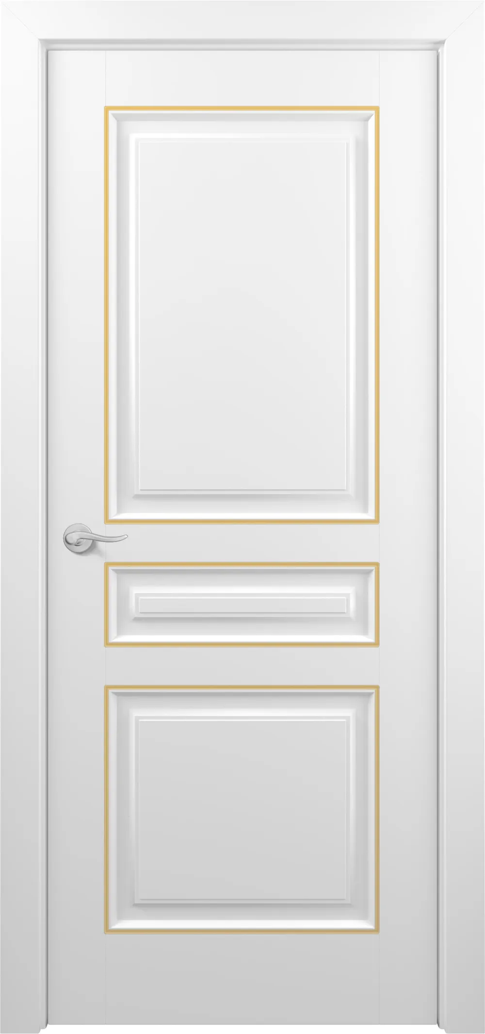 Ампир ДГ ART Classic Т2 800*2000 Белая эмаль патина золото (в канавку)