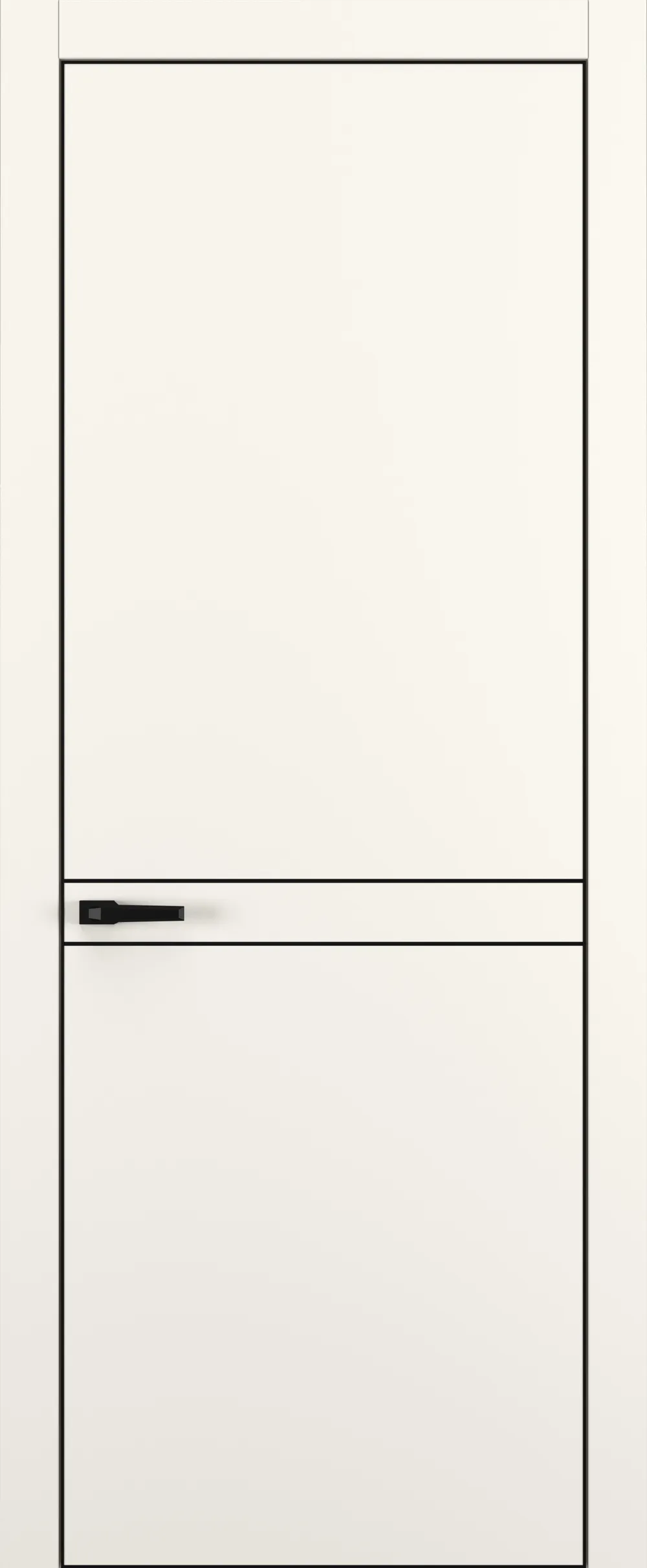 Квалитет К13 800*2000 Молочный матовый ALU Черная с 4-х молдинг черный (Mb)