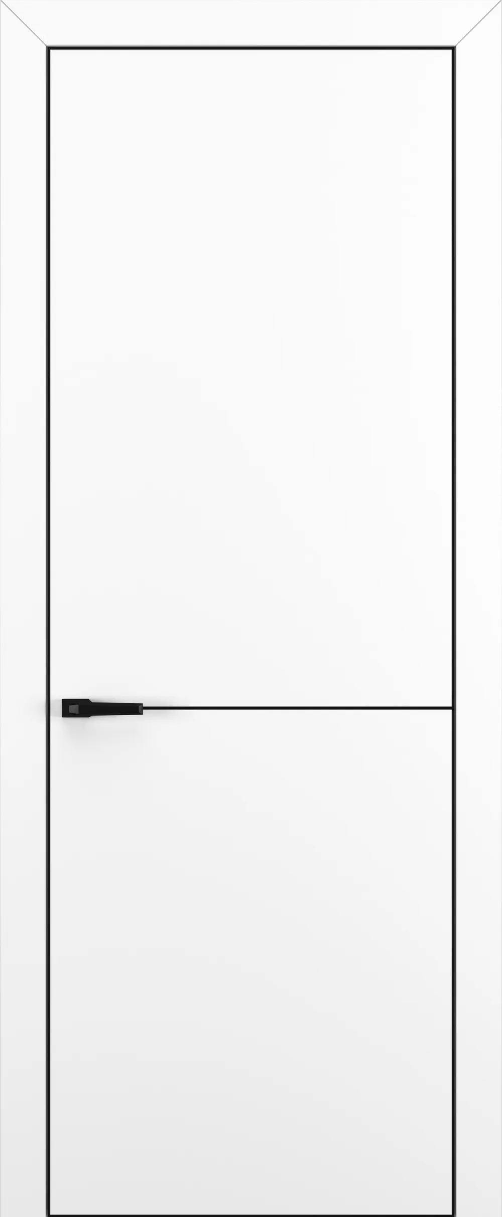 Квалитет К10 800*2000 Белый матовый ALU Черная с 4-х молдинг черный (Mb)