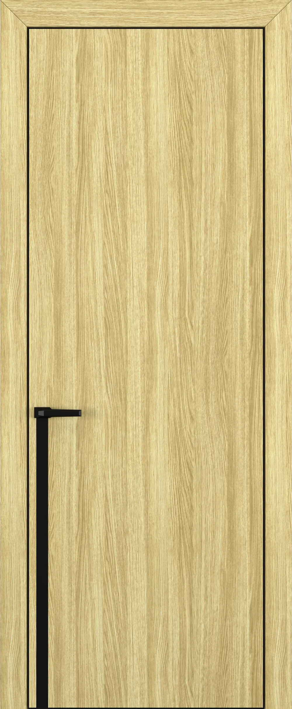 Квалитет К21 800*2000 Дуб натуральный ALU Черная с 4-х молдинг черный (Mb)