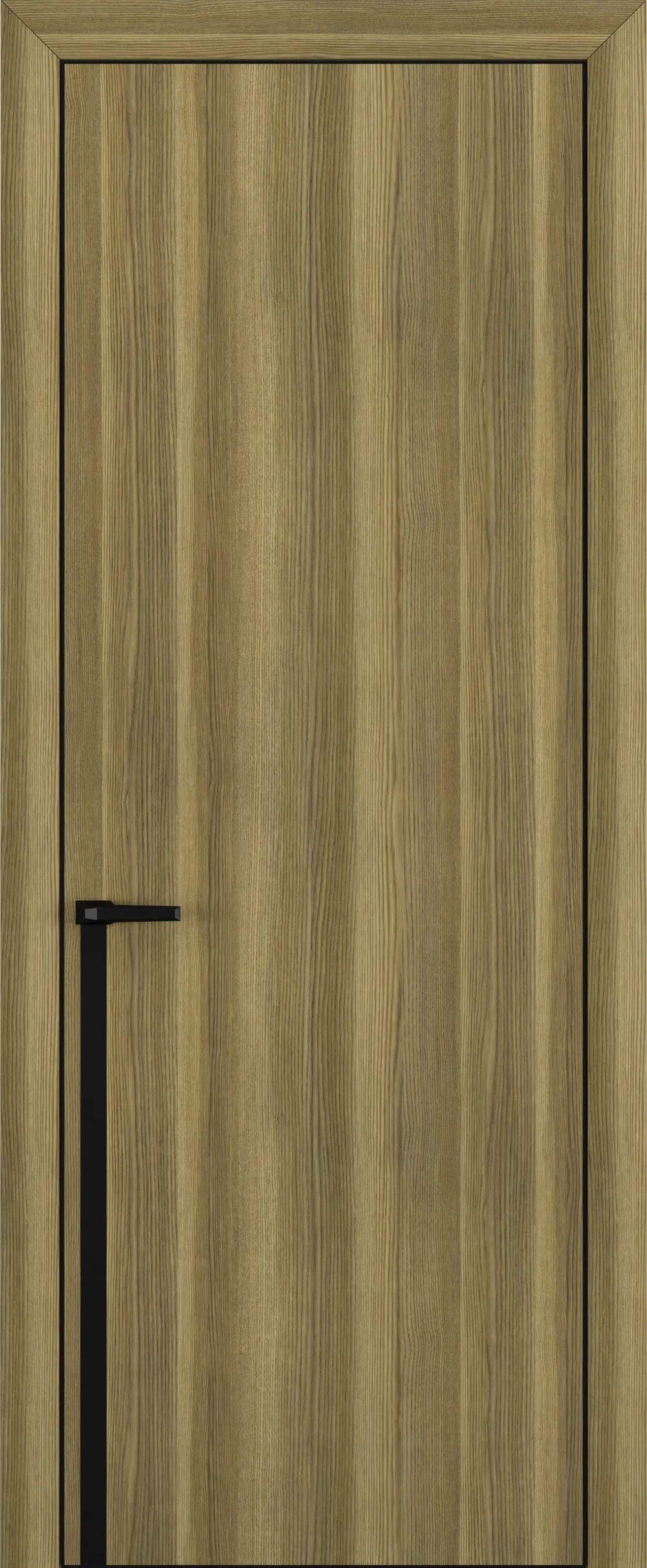 Квалитет К21 800*2000 Дуб серый ALU Черная с 4-х молдинг черный (Mb)