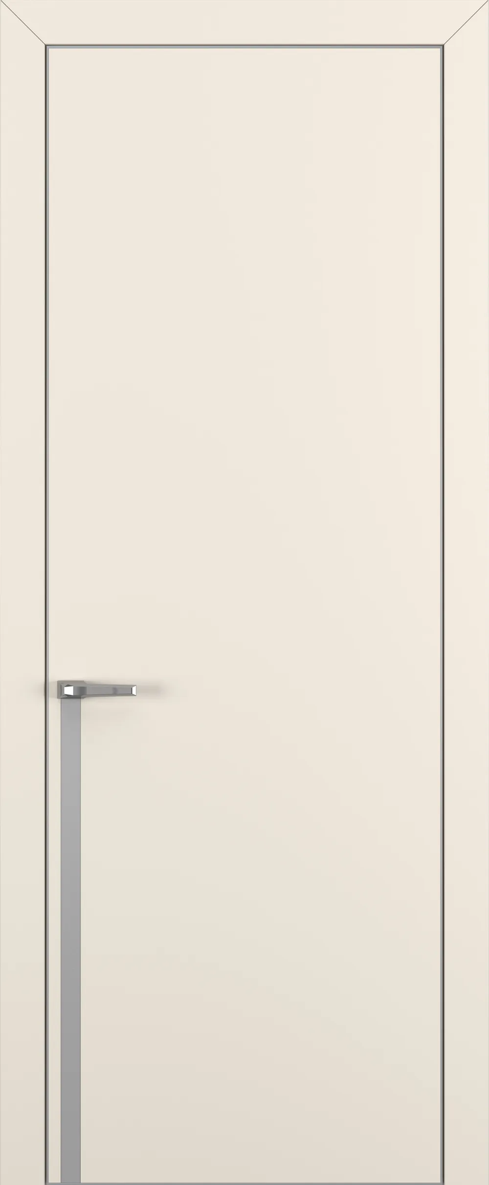 Квалитет К21 800*2000 Матовый крем ALU Серая с 4-х молдинг серебро (Mh)