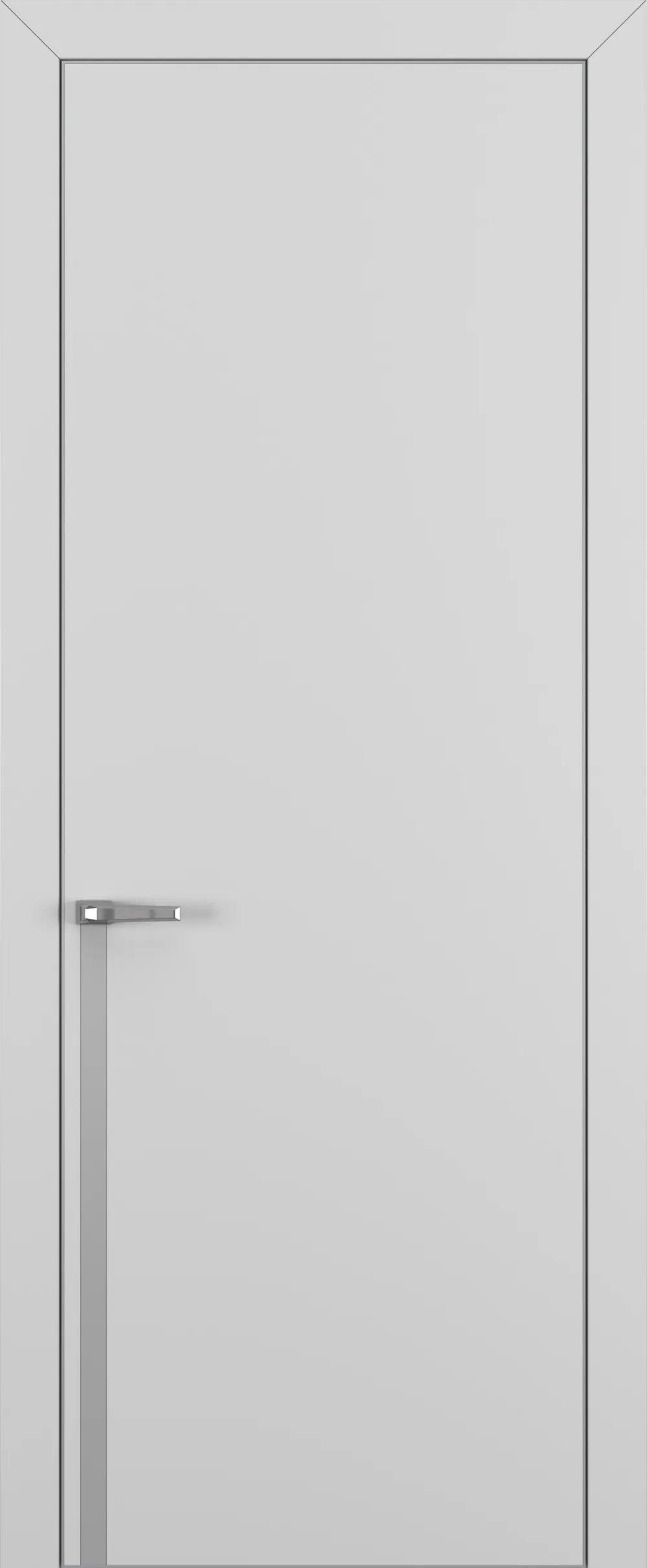 Квалитет К21 800*2000 Матовый серый ALU Серая с 4-х молдинг серебро (Mh)