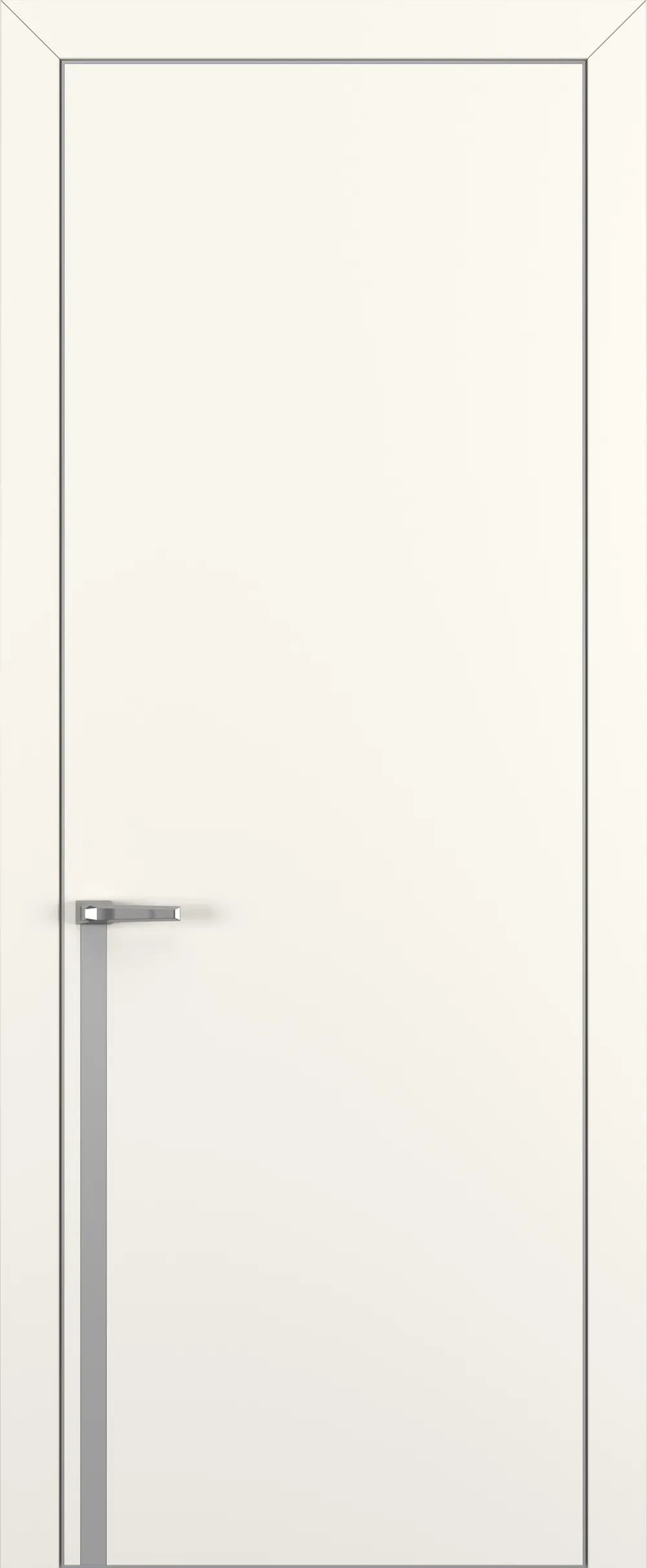 Квалитет К21 800*2000 Молочный матовый ALU Серая с 4-х молдинг серебро (Mh)