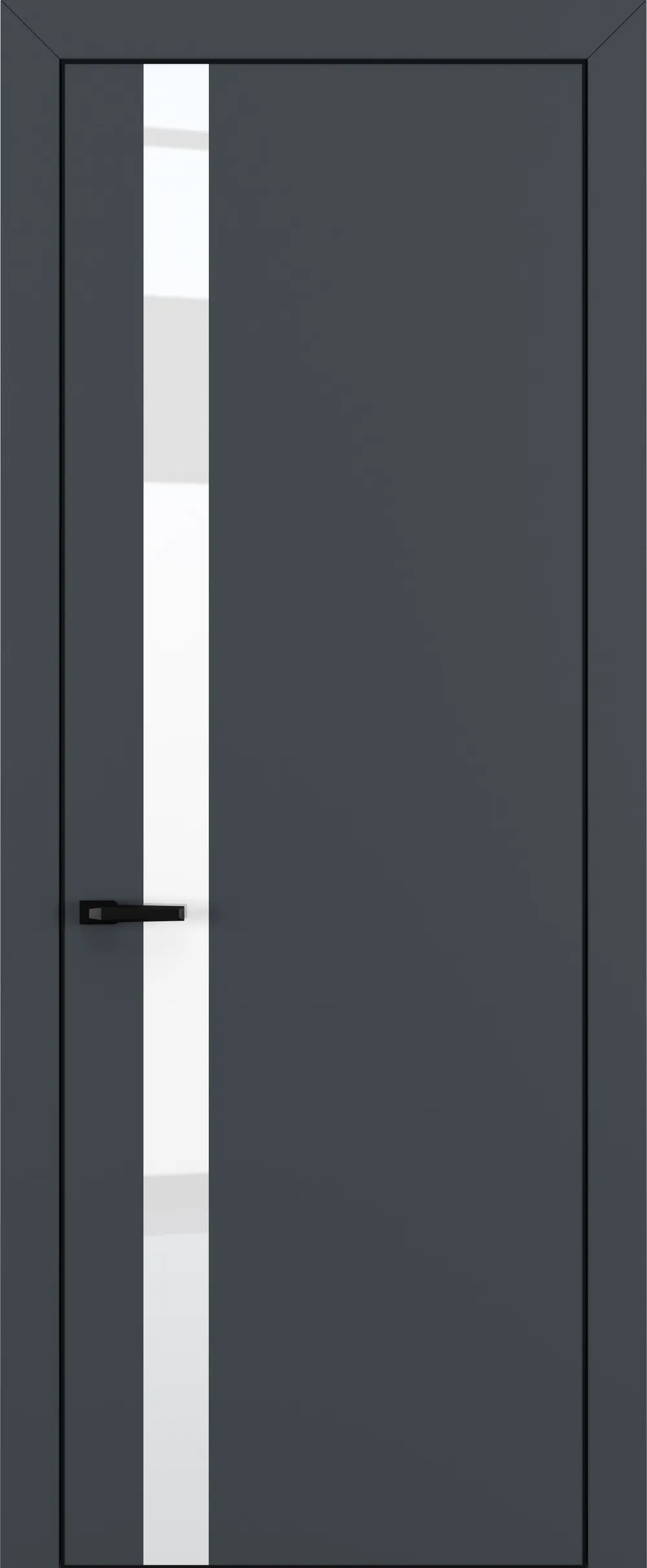 Квалитет К2 White Pure 800*2000 Графит премьер мат ALU Черная с 4-х