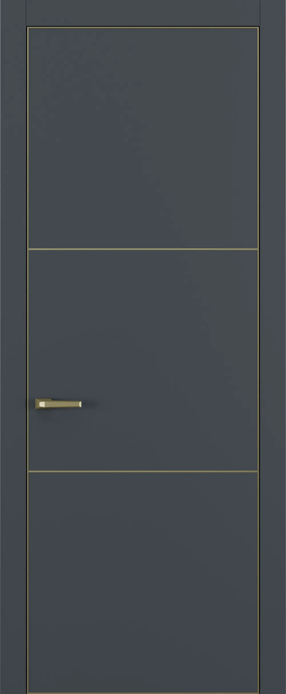 Квалитет К11 800*2000 Графит премьер мат ALU Золотая с 4-х молдинг золото (Mg)