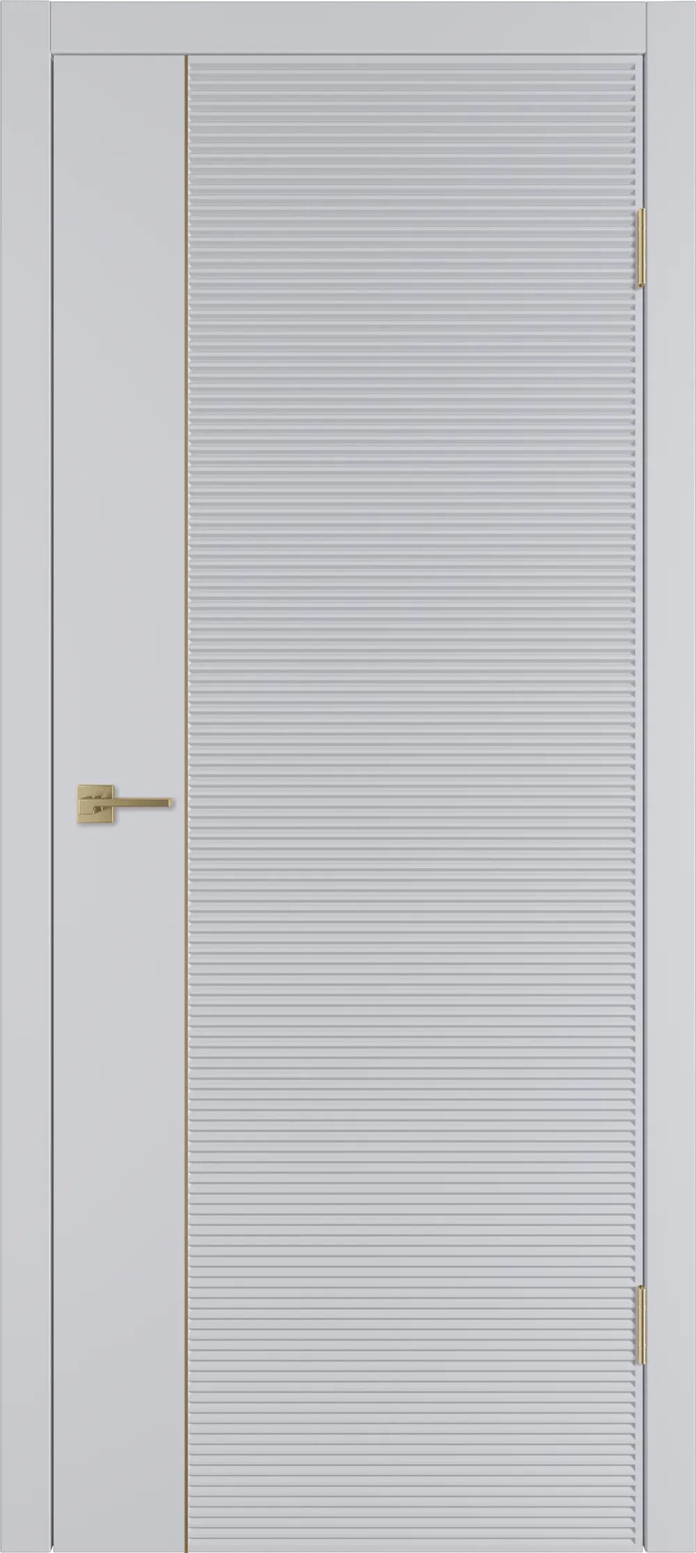 Integra 28.1 ДГ 800*2000 Светло-серая эмаль Молдинг Золото
