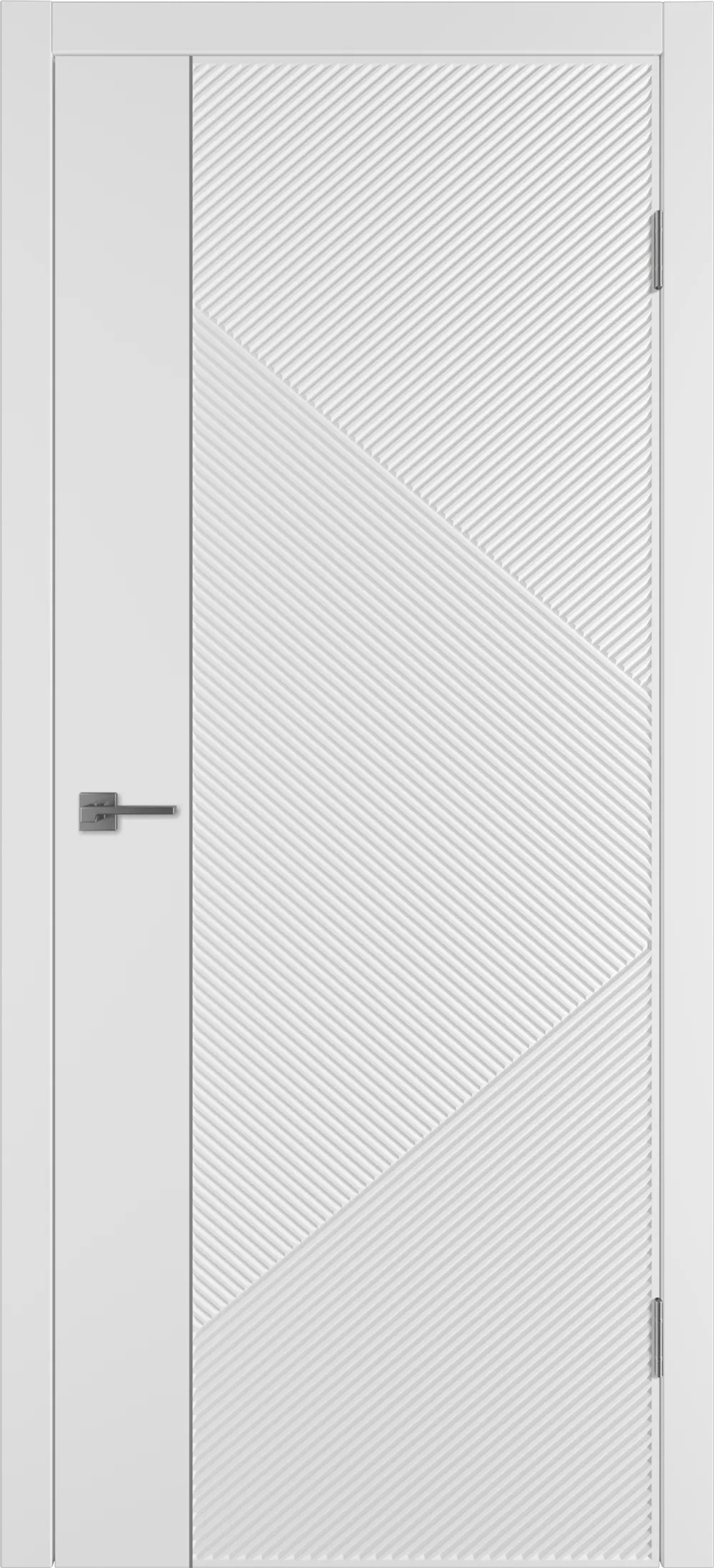 Integra 25.1 ДГ 800*2000 Белая эмаль Молдинг Серебро