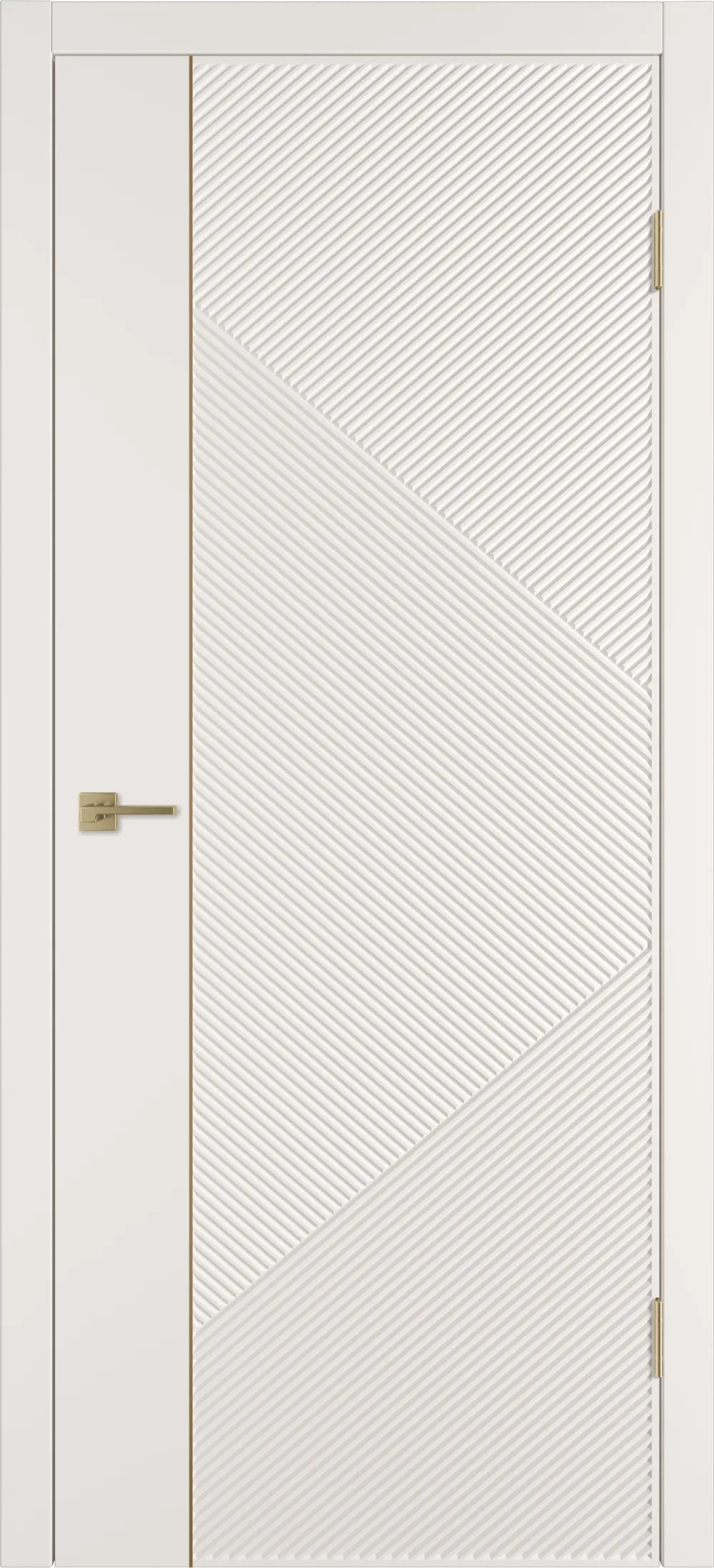 Integra 25.1 ДГ 800*2000 Слоновая кость эмаль Молдинг Золото