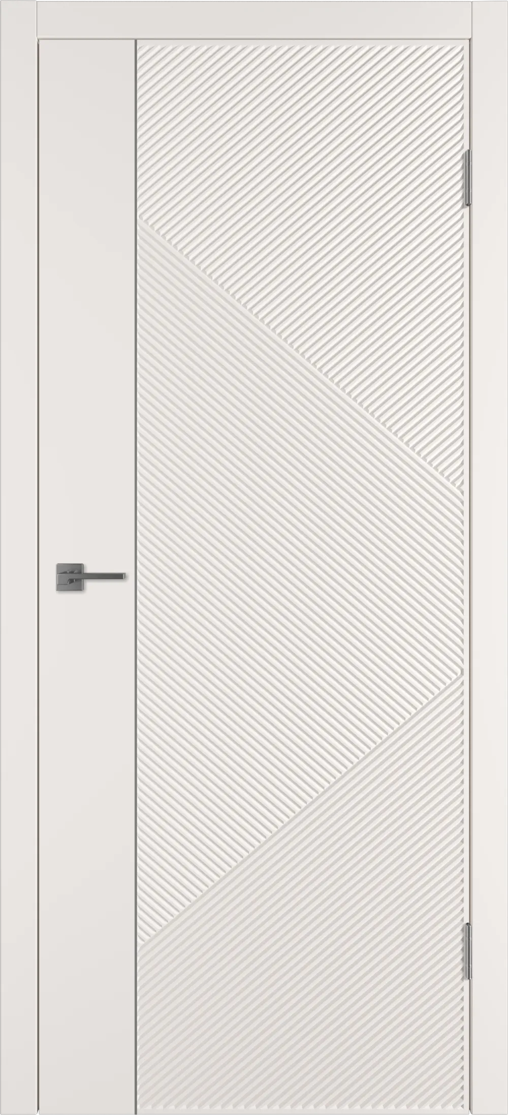 Integra 25.1 ДГ 800*2000 Слоновая кость эмаль Молдинг Серебро