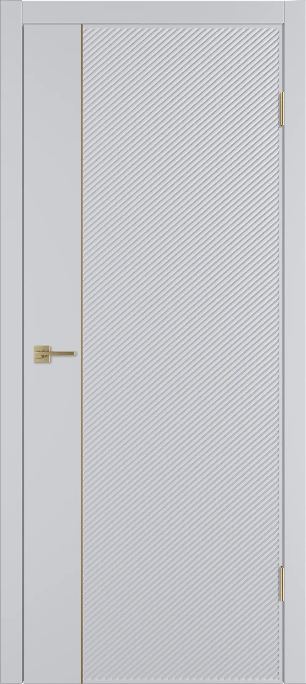 Integra 26.1 ДГ 800*2000 Светло-серая эмаль Молдинг Золото