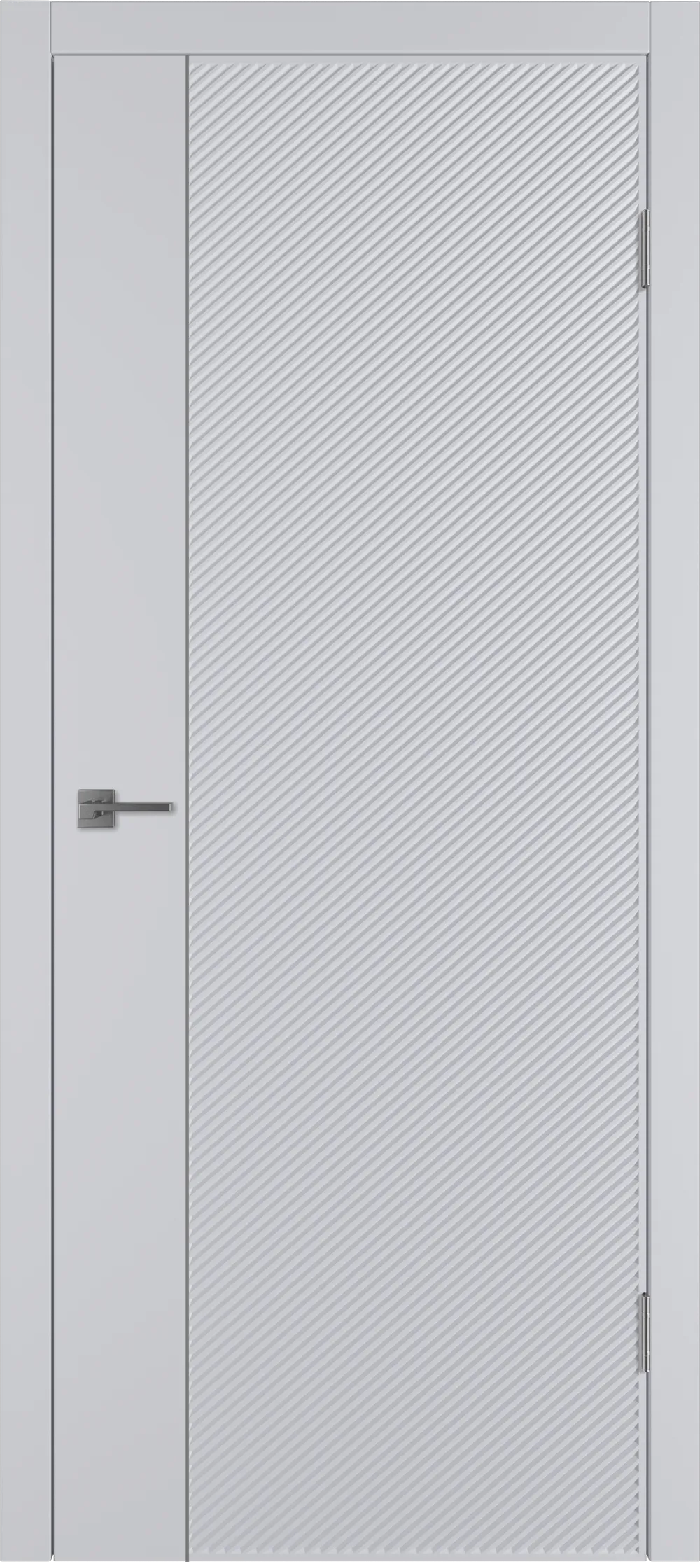 Integra 26.1 ДГ 800*2000 Светло-серая эмаль Молдинг Серебро