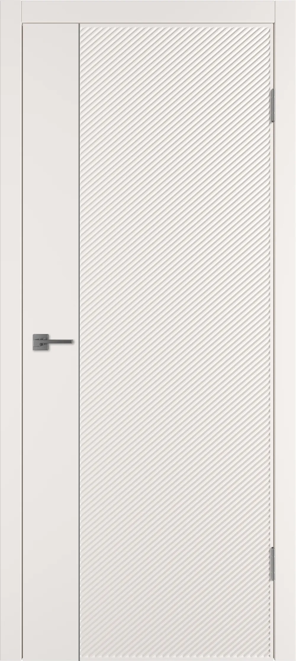 Integra 26.1 ДГ 800*2000 Слоновая кость эмаль Молдинг Серебро