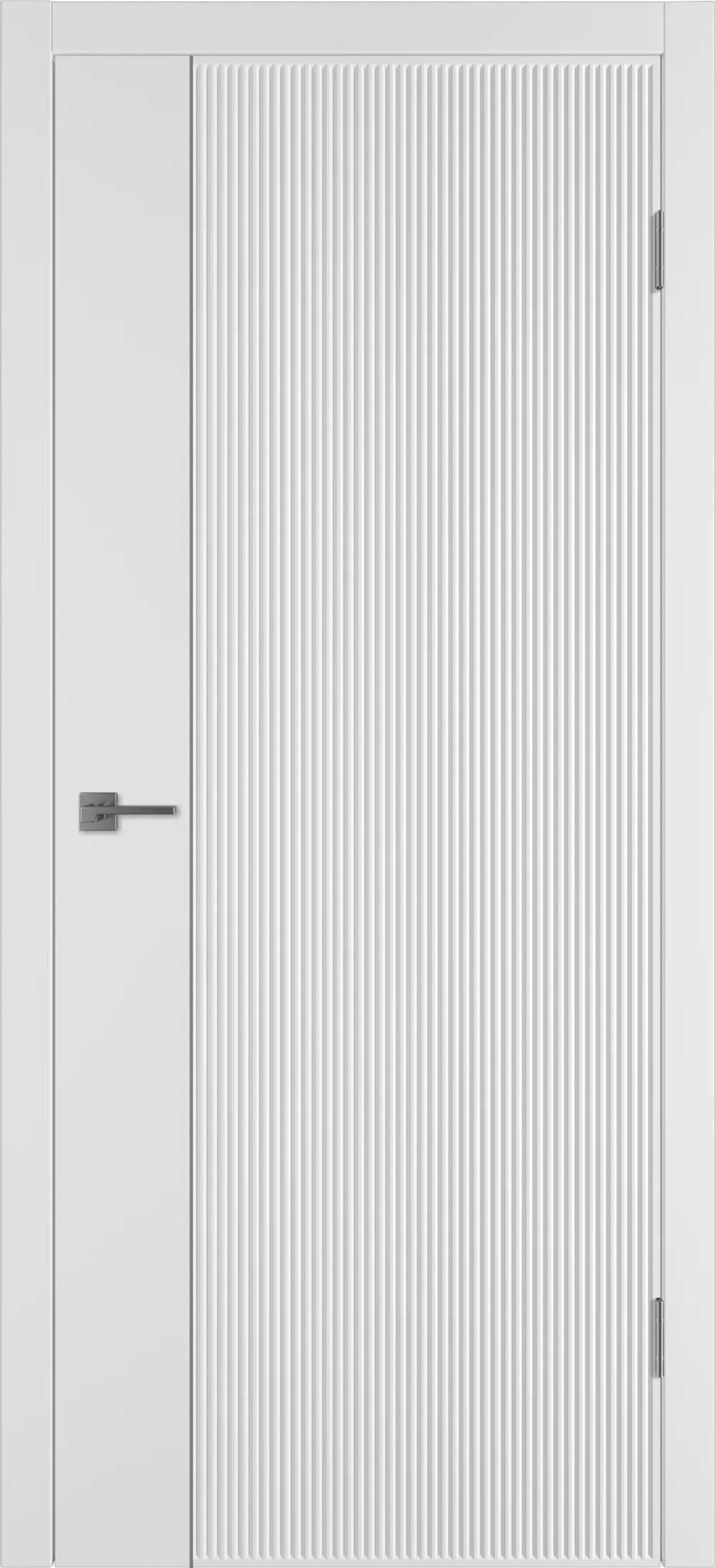 Integra 27.1 ДГ 800*2000 Белая эмаль Молдинг Серебро