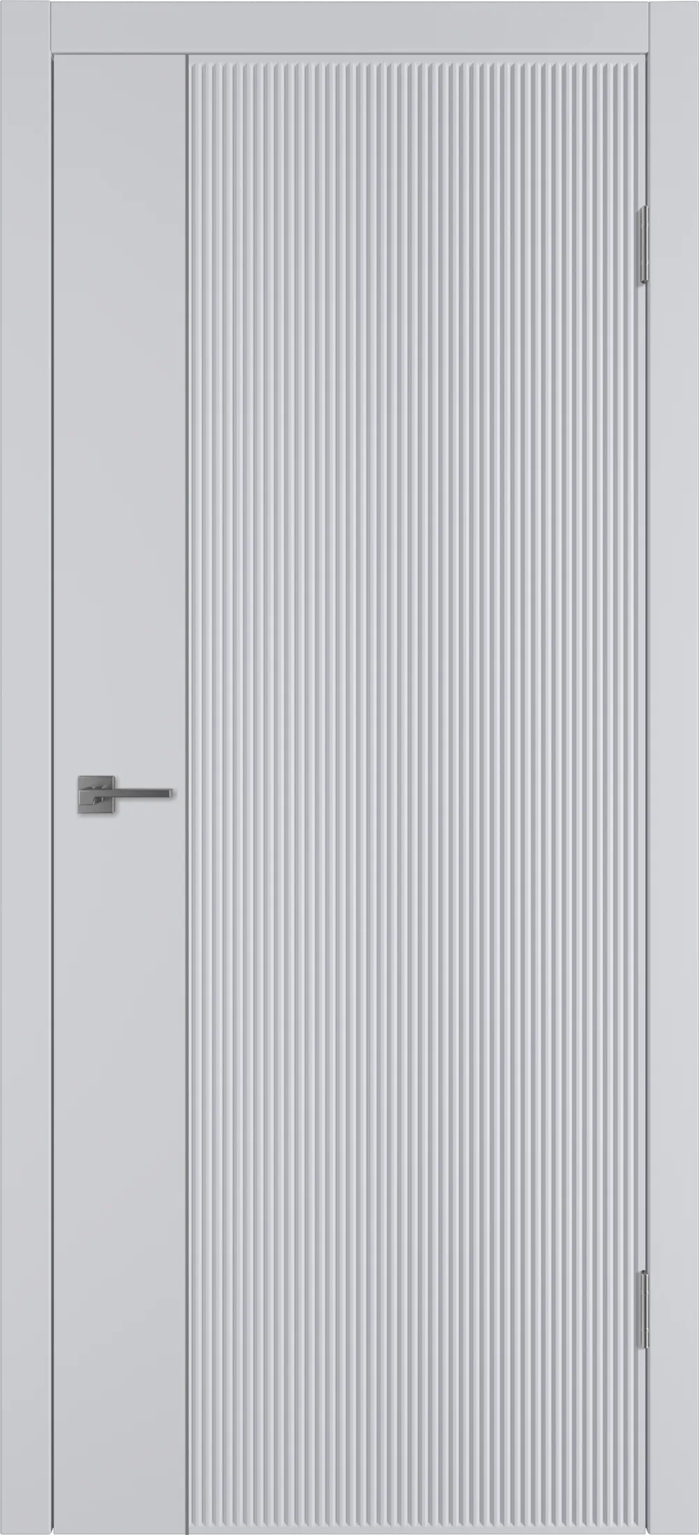 Integra 27.1 ДГ 800*2000 Светло-серая эмаль Молдинг Серебро