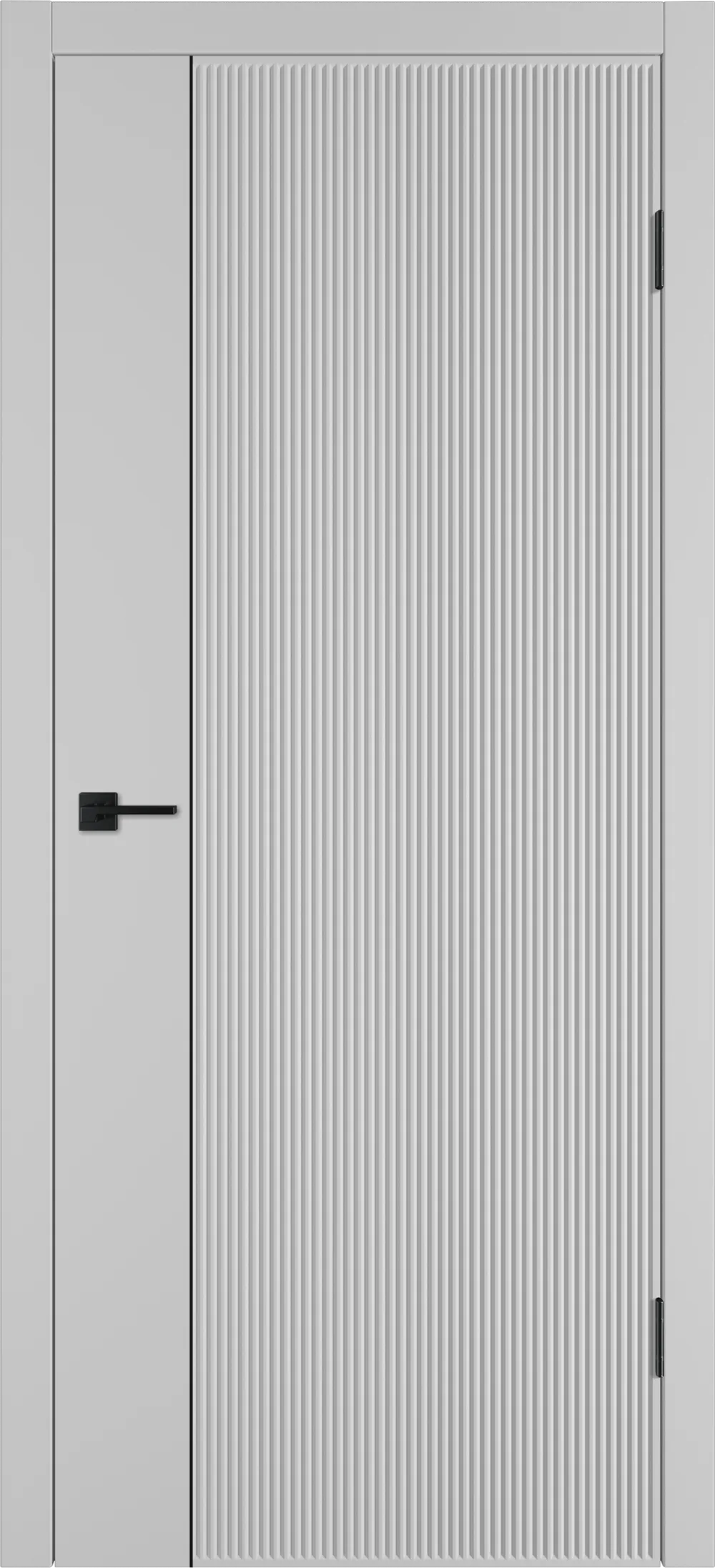 Integra 27.1 ДГ 800*2000 Серебро эмаль Молдинг Черный