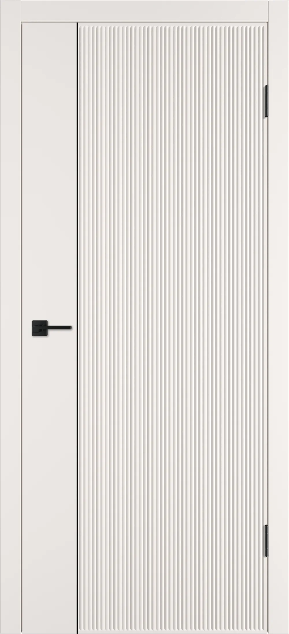 Integra 27.1 ДГ 800*2000 Слоновая кость эмаль Молдинг Черный