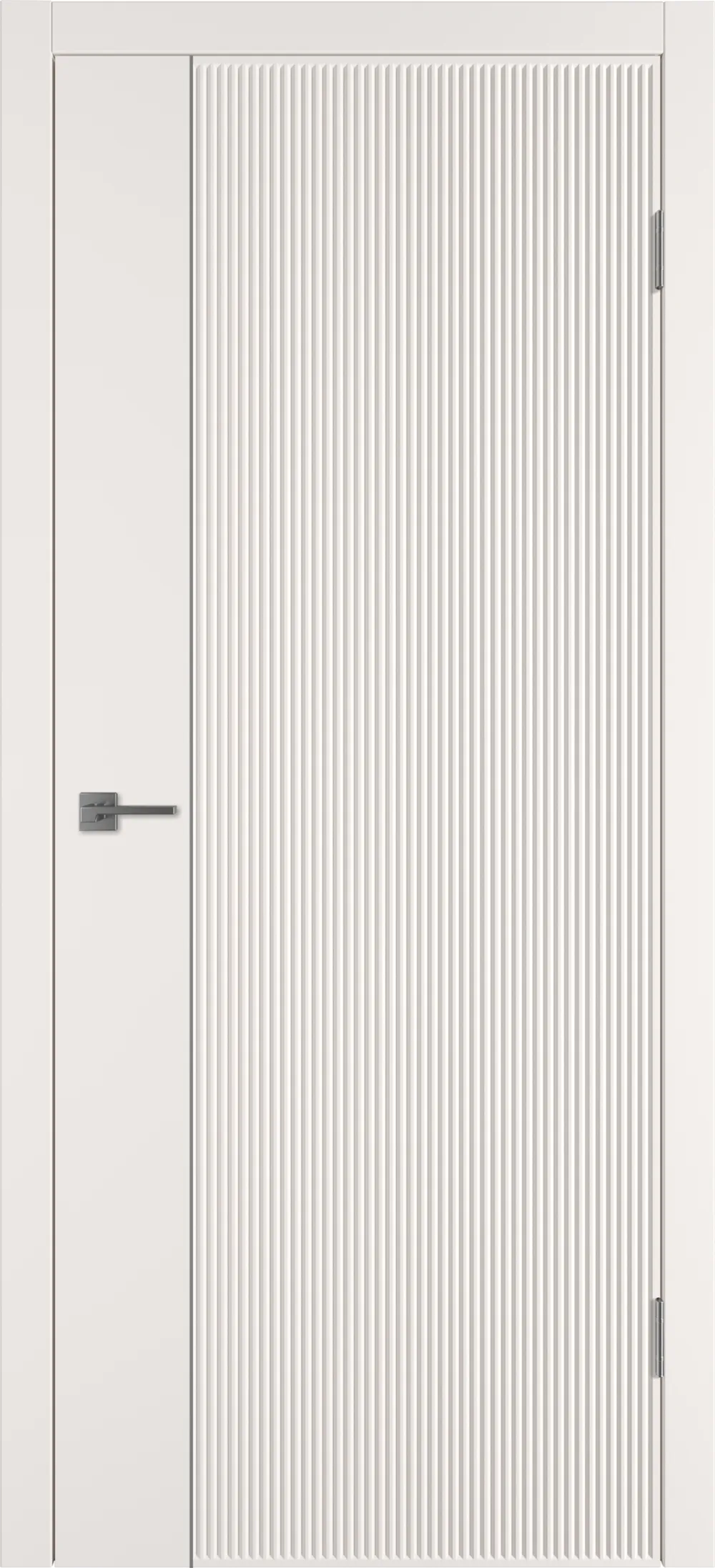 Integra 27.1 ДГ 800*2000 Слоновая кость эмаль Молдинг Серебро