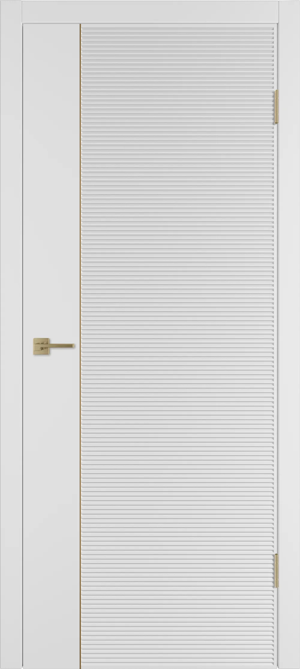 Integra 28.1 ДГ 800*2000 Белая эмаль Молдинг Золото