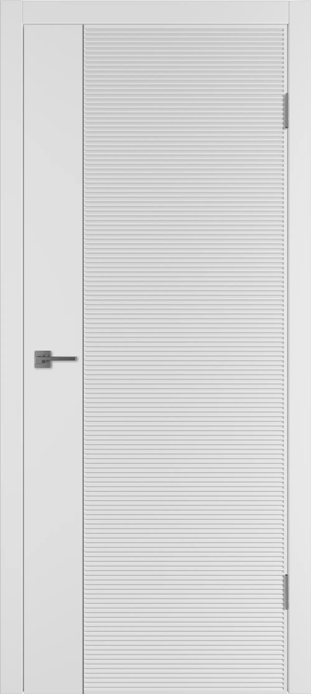 Integra 28.1 ДГ 800*2000 Белая эмаль Молдинг Серебро