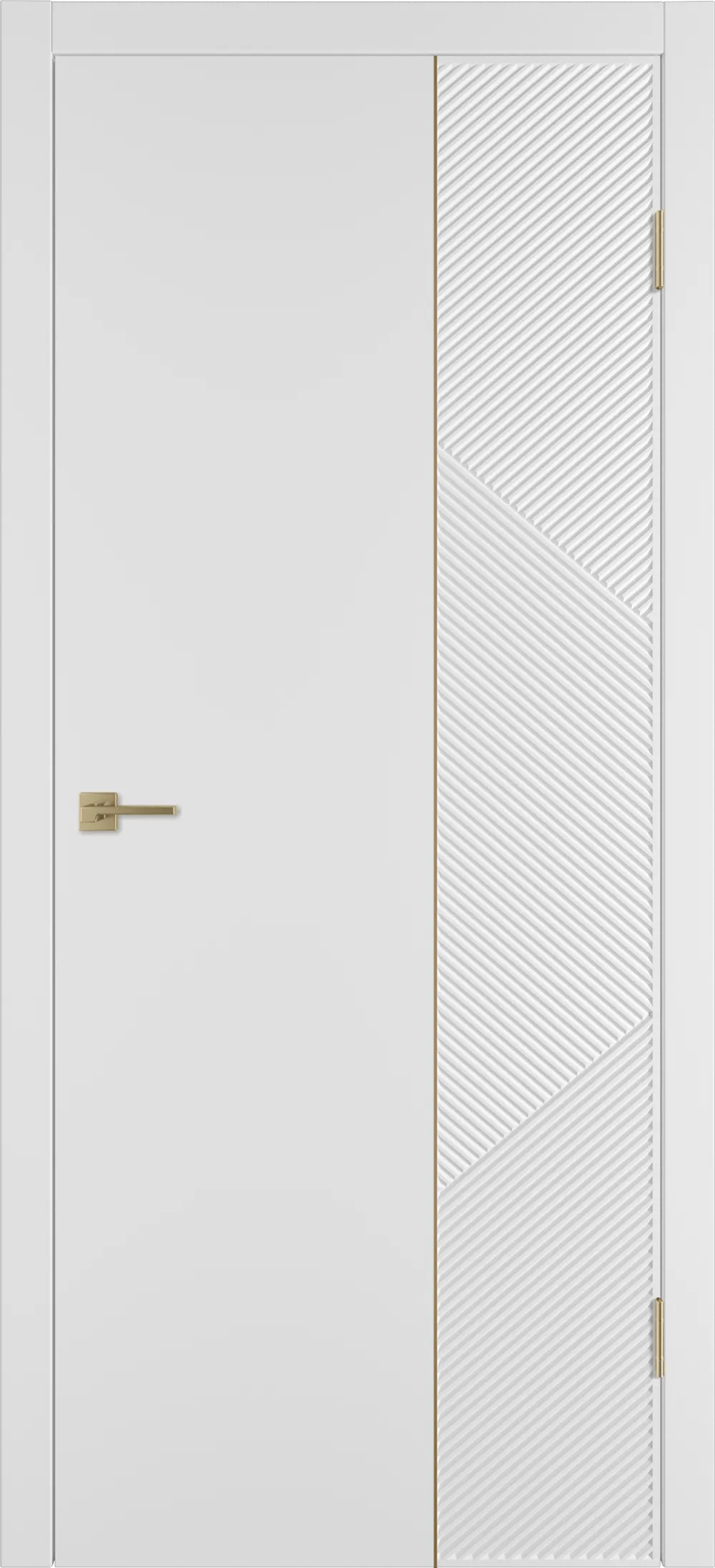 Integra 25.2 ДГ 800*2000 Белая эмаль Молдинг Золото