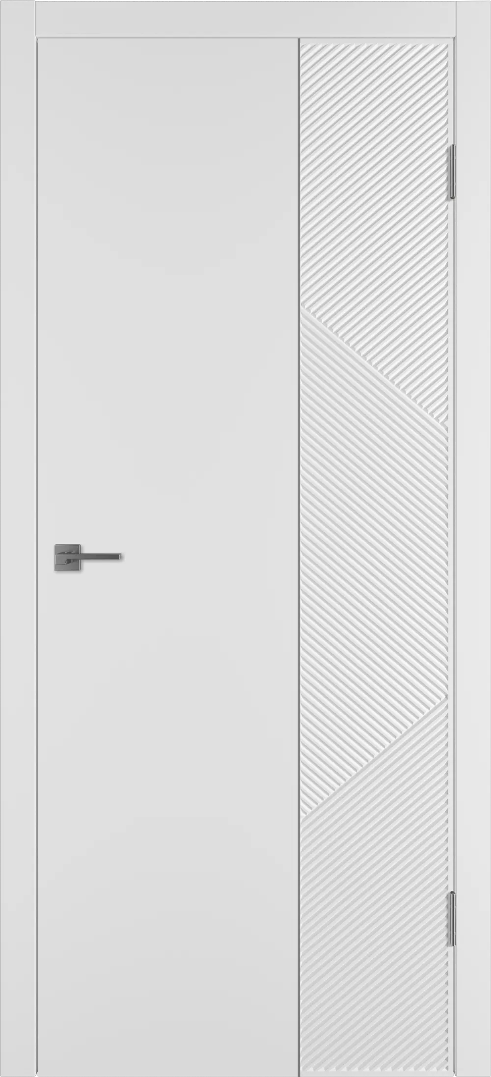 Integra 25.2 ДГ 800*2000 Белая эмаль Молдинг Серебро