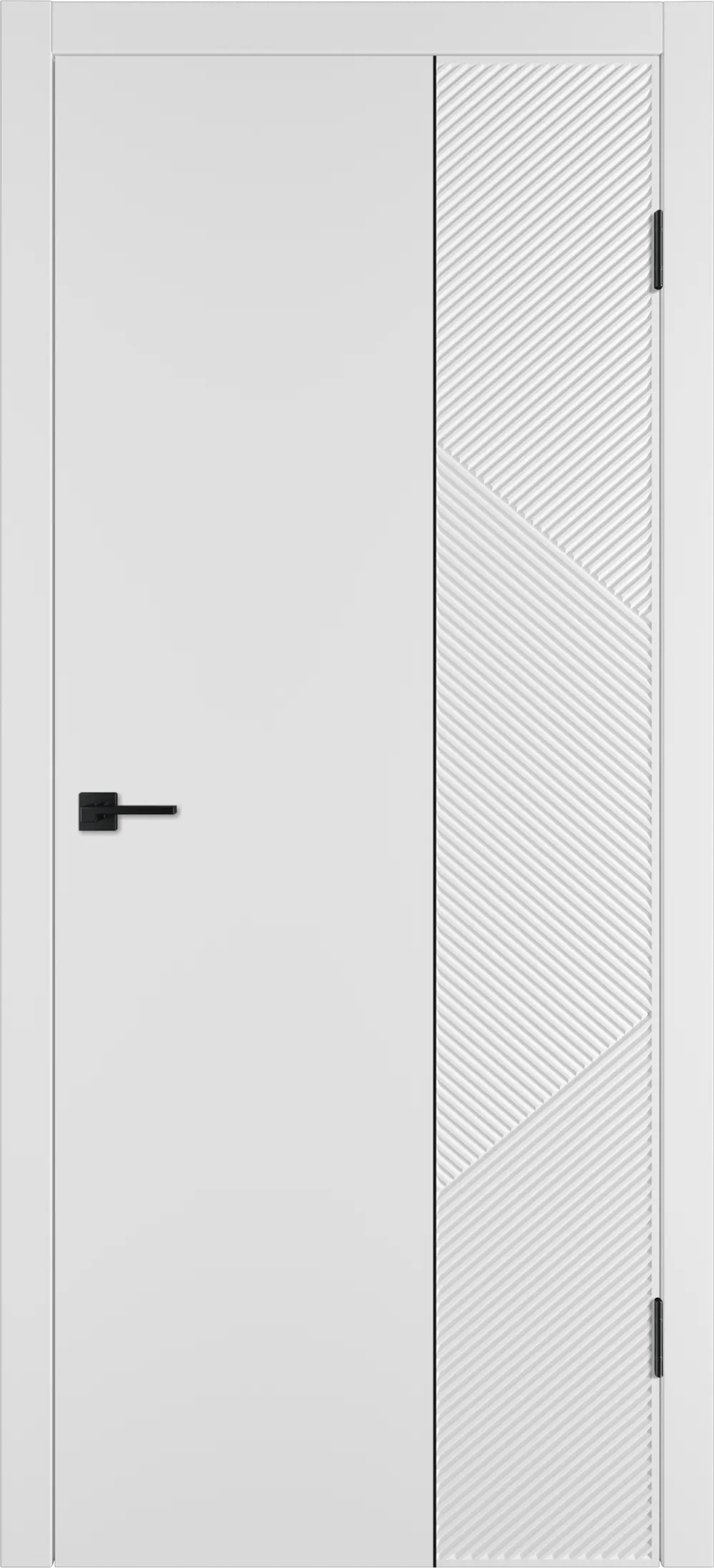 Integra 25.2 ДГ 800*2000 Белая эмаль Молдинг Черный