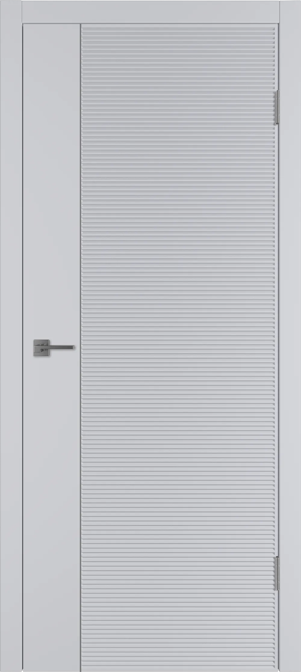 Integra 28.1 ДГ 800*2000 Светло-серая эмаль Молдинг Серебро