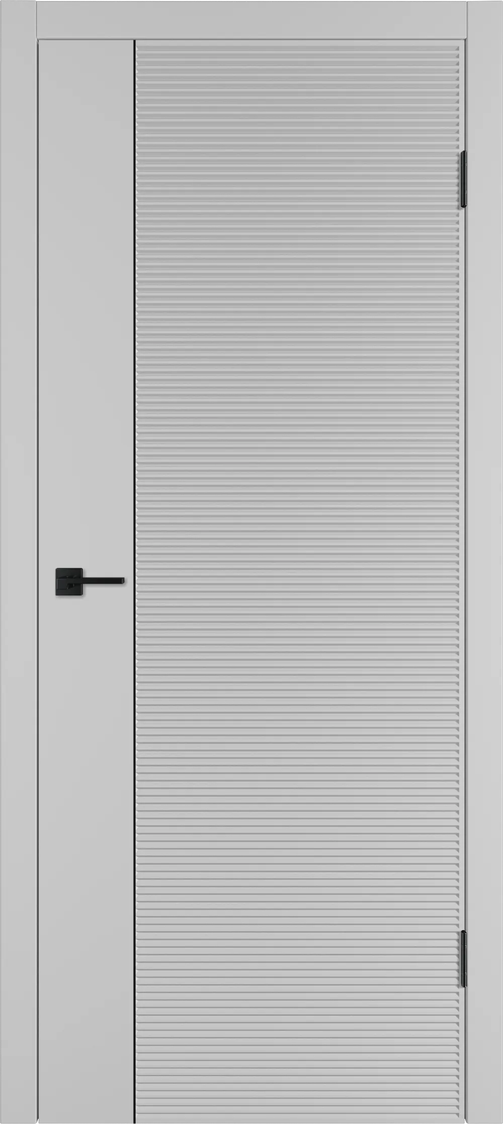 Integra 28.1 ДГ 800*2000 Серебро эмаль Молдинг Черный