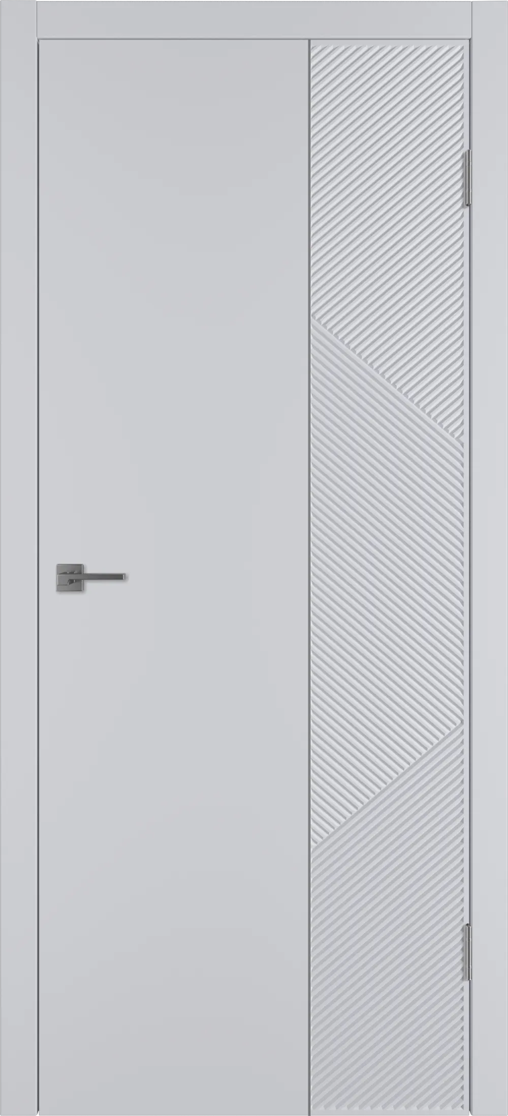 Integra 25.2 ДГ 800*2000 Светло-серая эмаль Молдинг Серебро