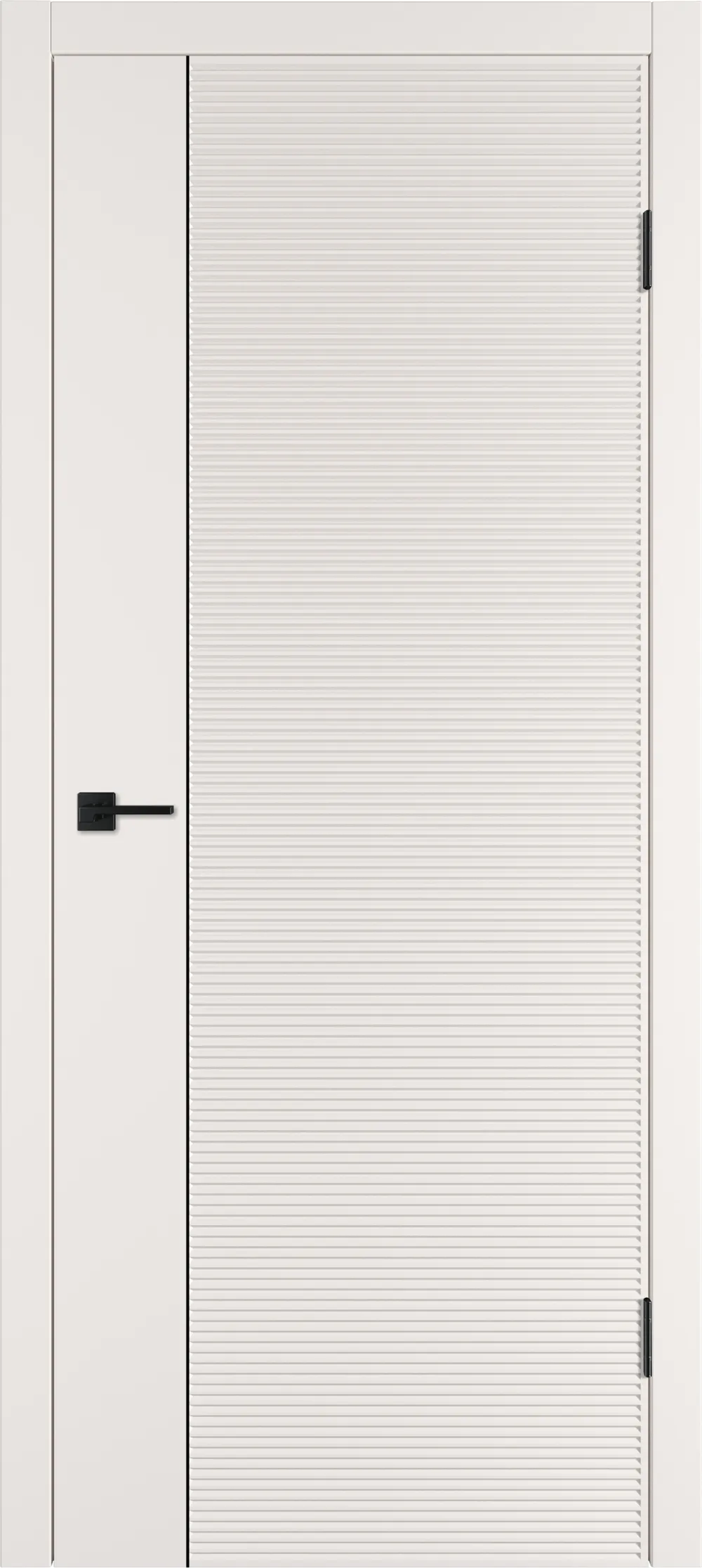 Integra 28.1 ДГ 800*2000 Слоновая кость эмаль Молдинг Черный