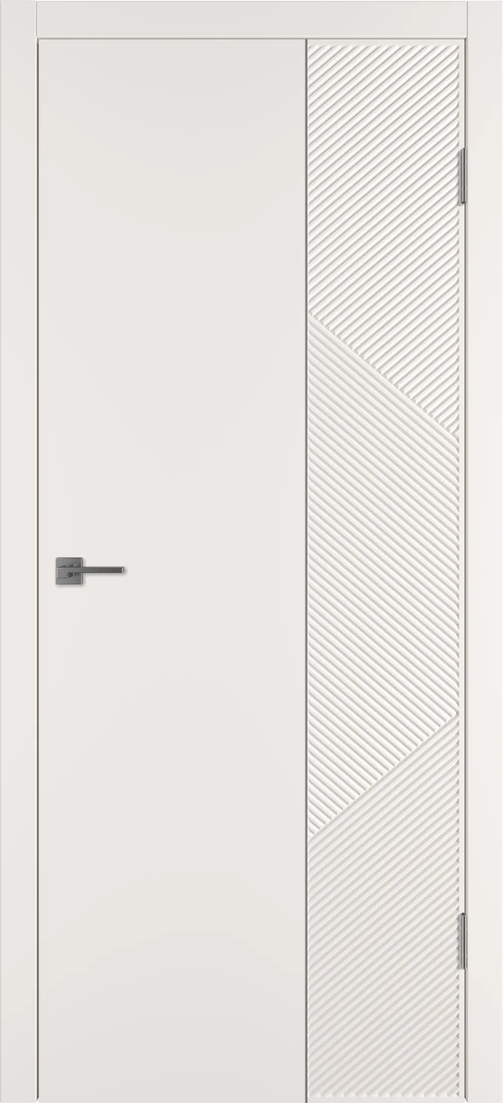 Integra 25.2 ДГ 800*2000 Слоновая кость эмаль Молдинг Серебро