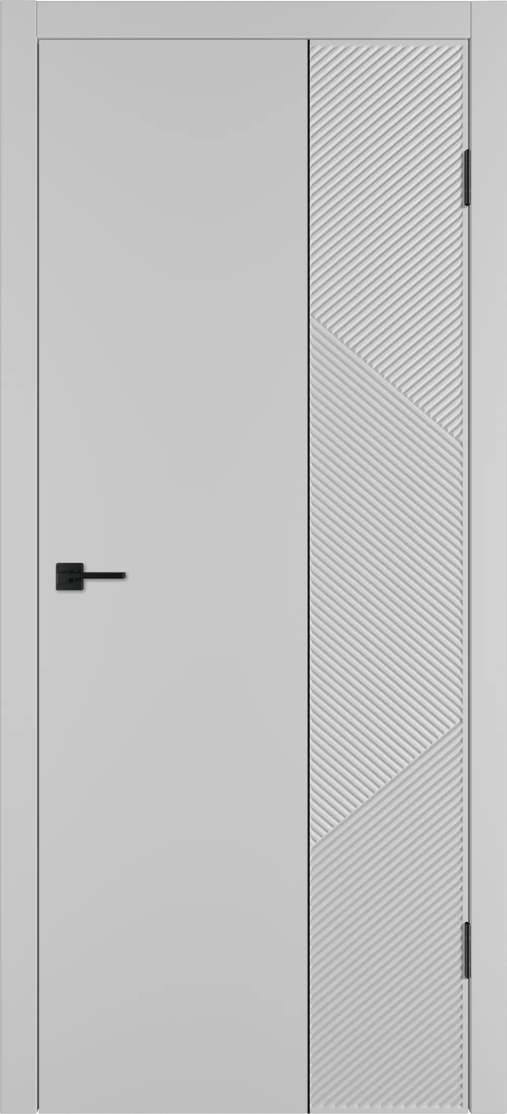 Integra 25.2 ДГ 800*2000 Серебро эмаль Молдинг Черный