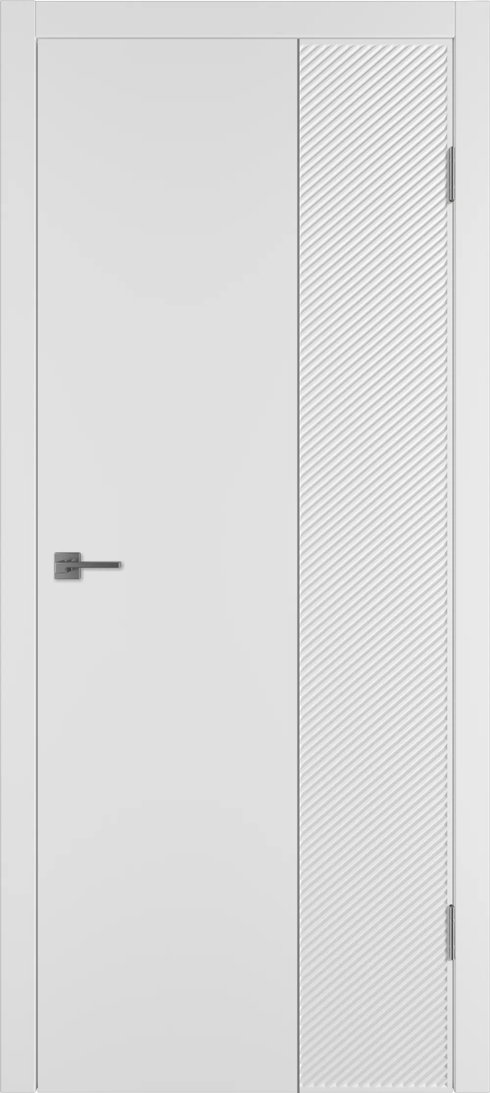 Integra 26.2 ДГ 800*2000 Белая эмаль Молдинг Серебро