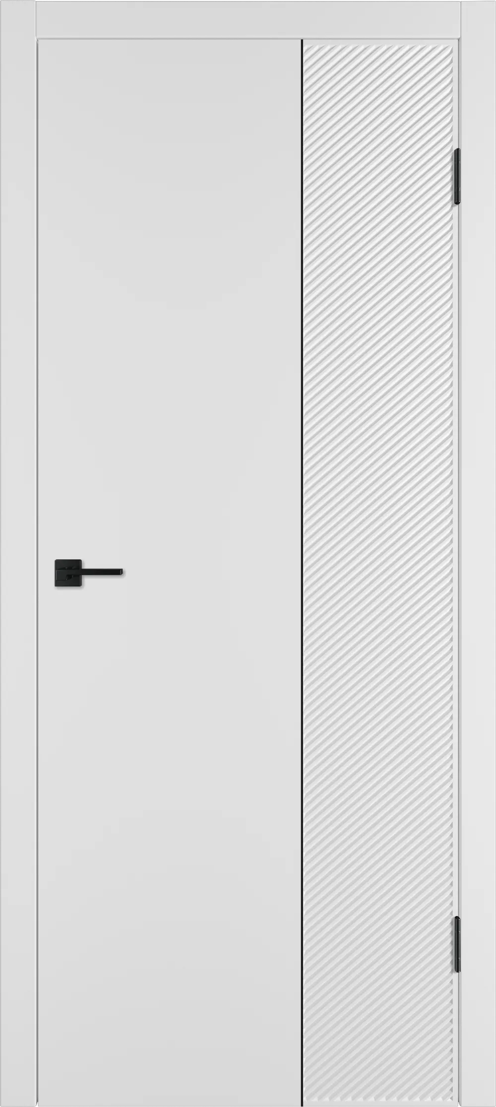 Integra 26.2 ДГ 800*2000 Белая эмаль Молдинг Черный