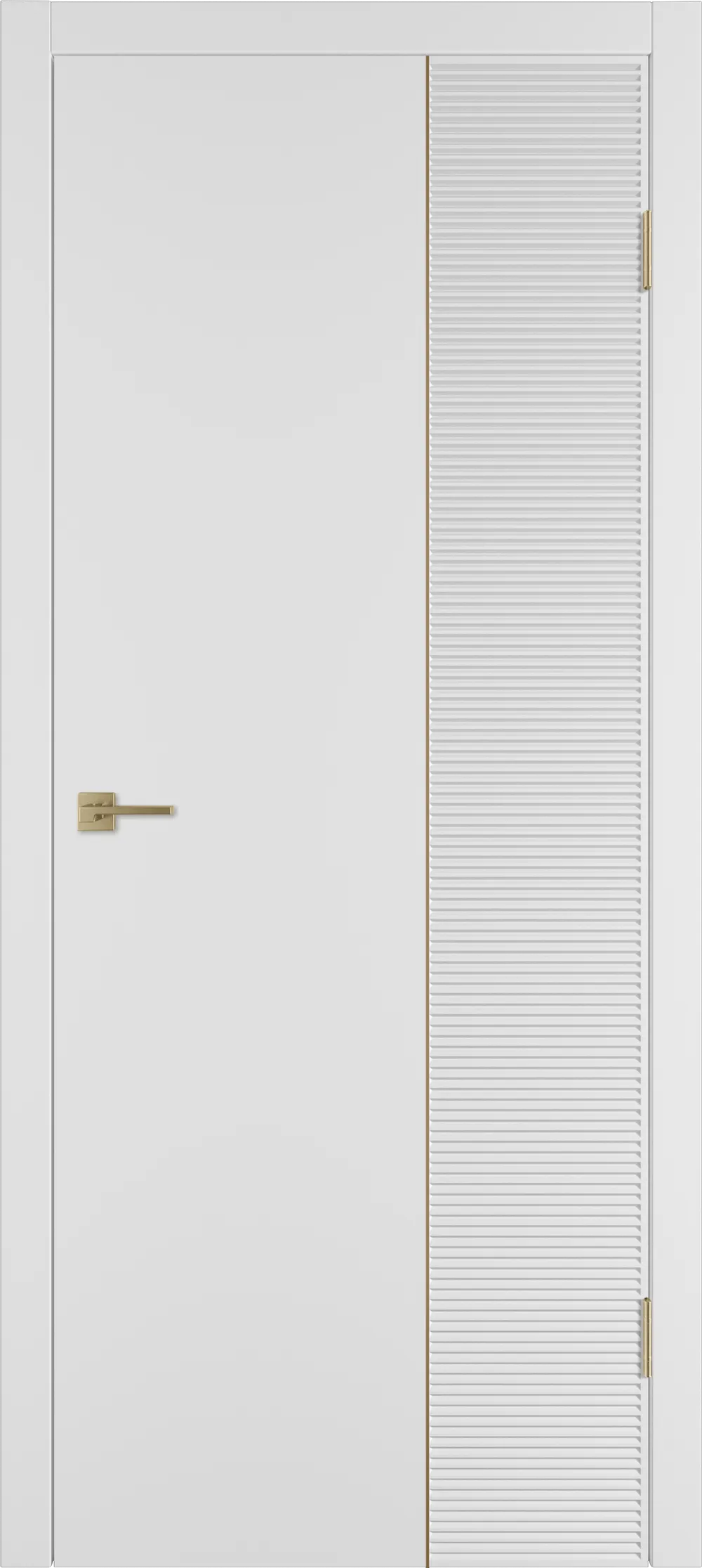 Integra 28.2 ДГ 800*2000 Белая эмаль Молдинг Золото