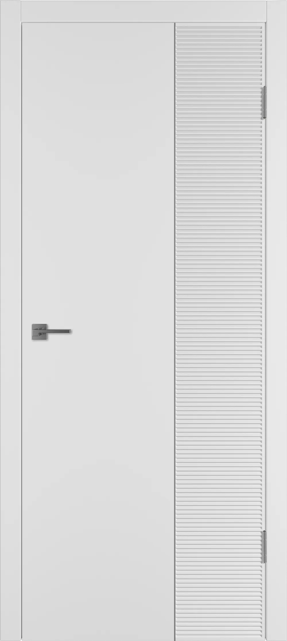 Integra 28.2 ДГ 800*2000 Белая эмаль Молдинг Серебро