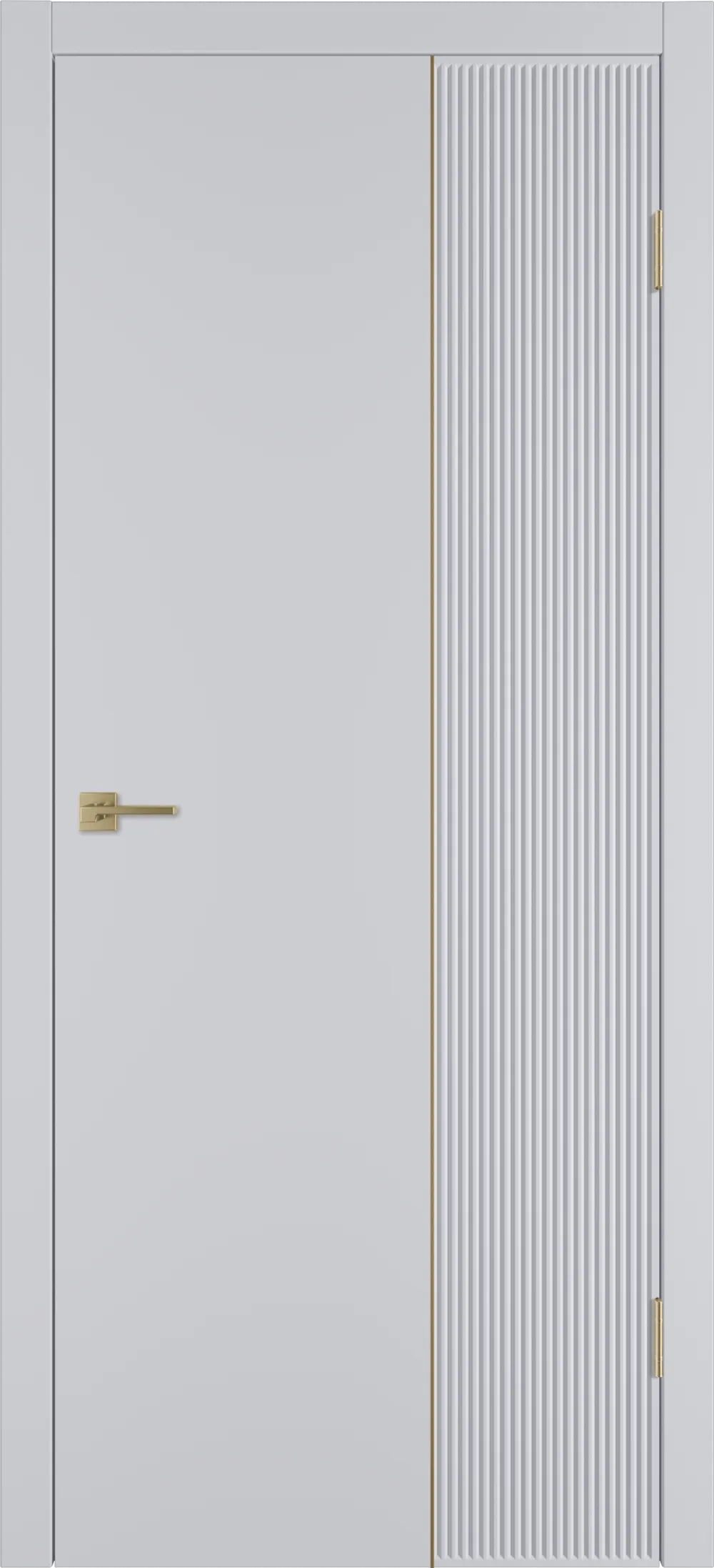 Integra 27.2 ДГ 800*2000 Светло-серая эмаль Молдинг Золото